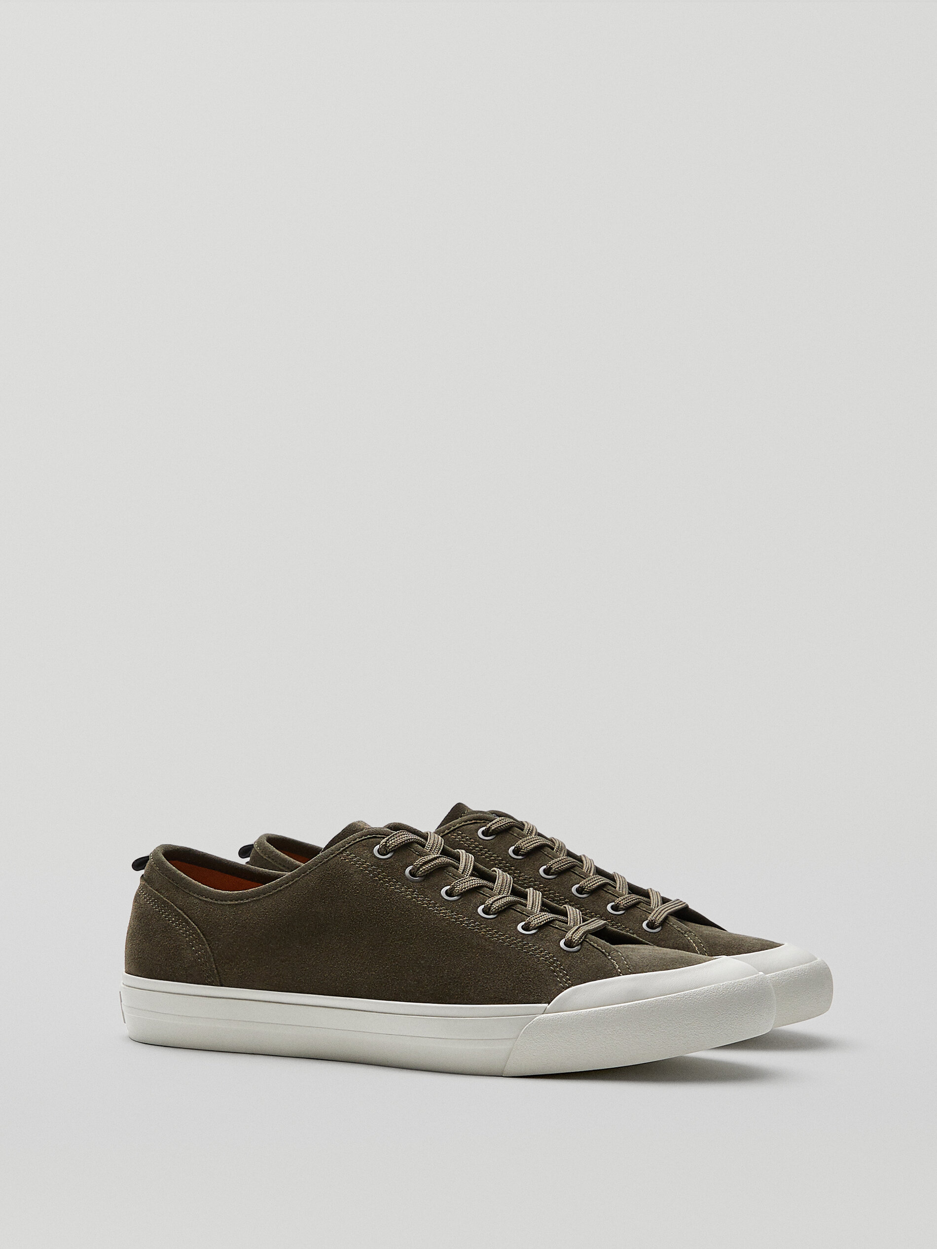 KAKI LEREN SNEAKERS voor HEREN - COLLECTIE - Schoenen - Laarzen en  enkellaarzen Massimo Dutti Belgium