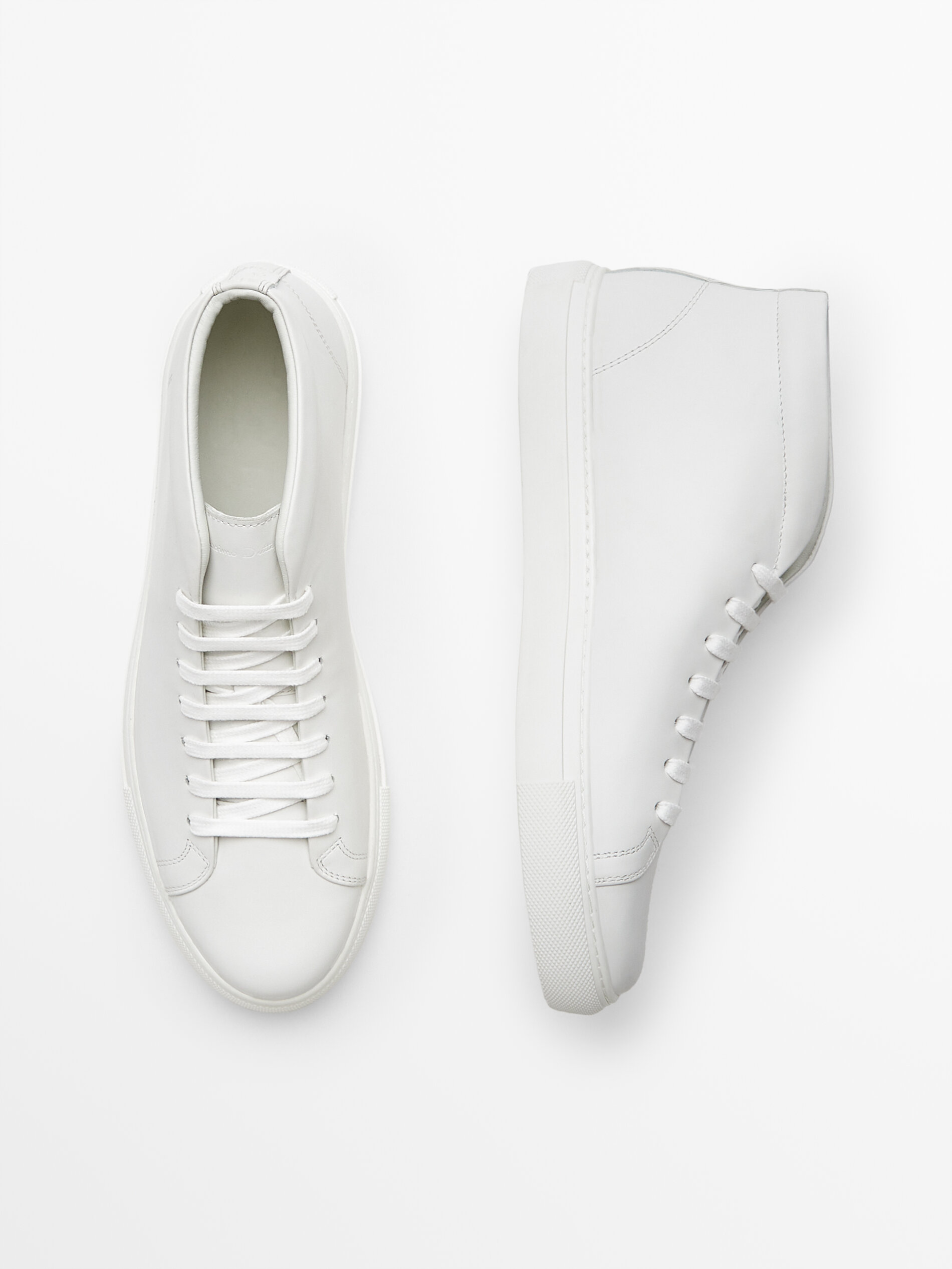 Witte nappa high-top sneakers voor HEREN - COLLECTIE - Schoenen - Laarzen  en enkellaarzen Massimo Dutti Belgium