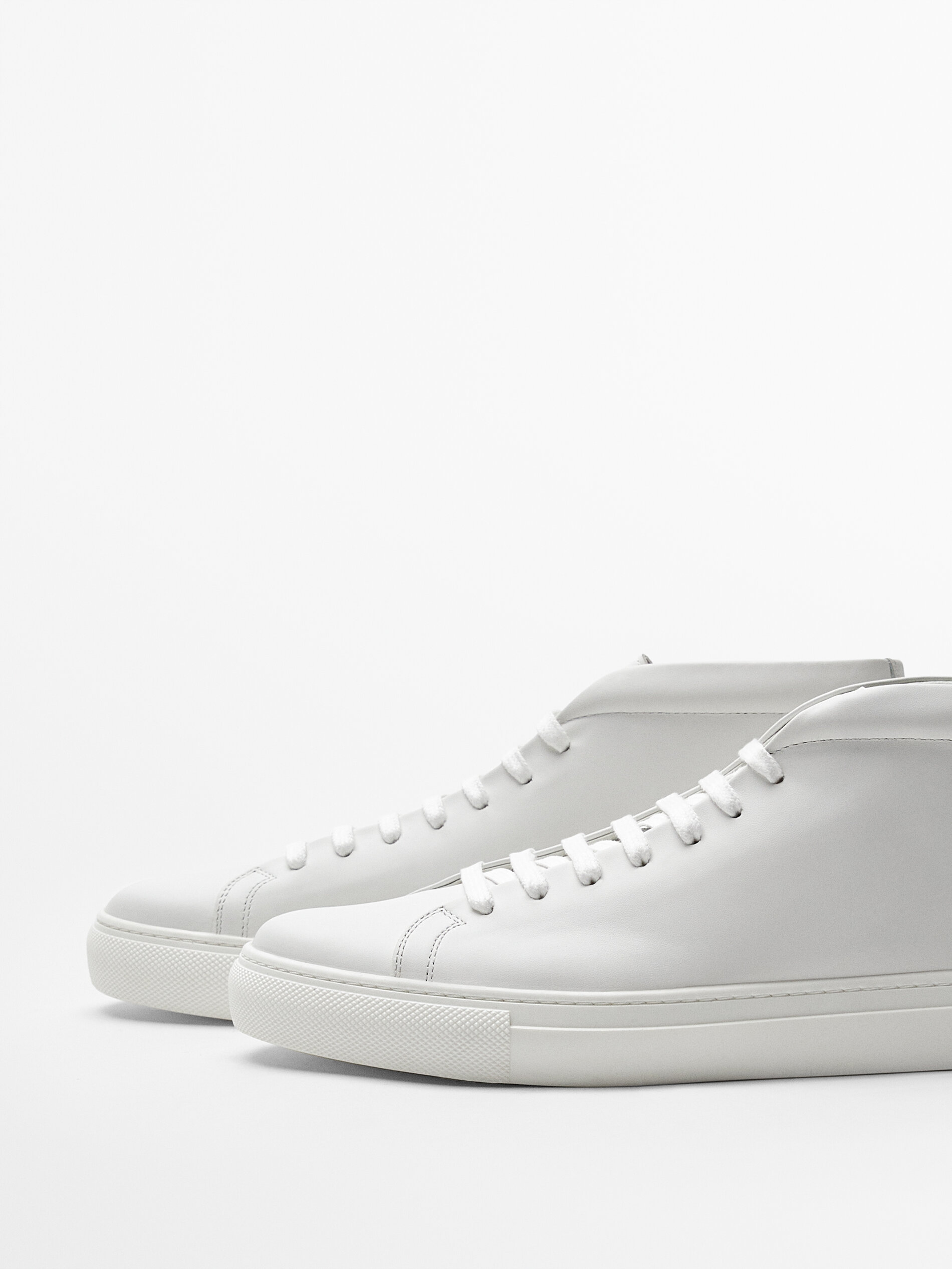 Witte nappa high-top sneakers voor HEREN - COLLECTIE - Schoenen - Laarzen  en enkellaarzen Massimo Dutti Belgium