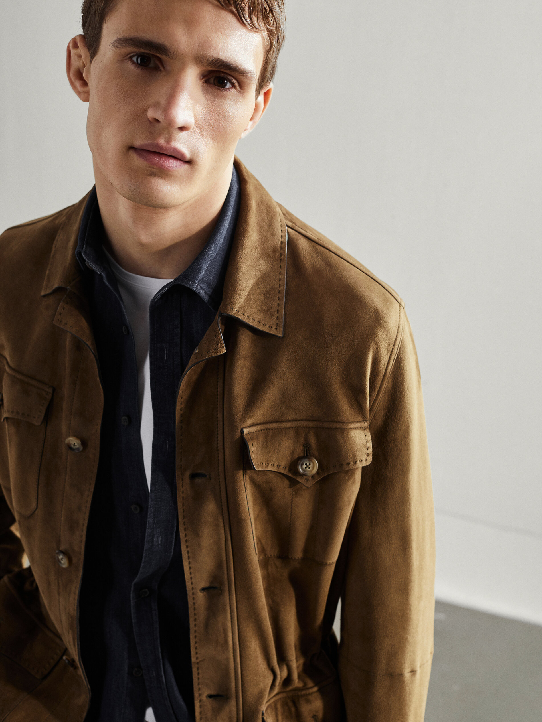 mens suede safari jacket