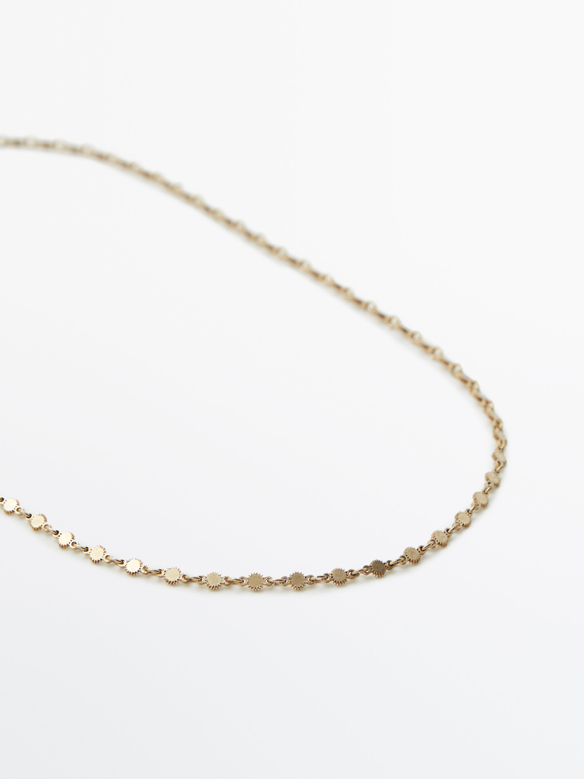 Gold-plated chain necklace with suns 