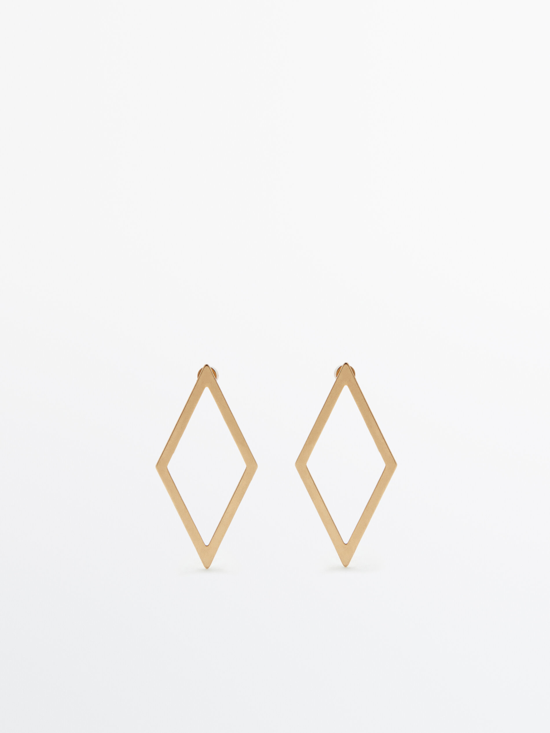 gold diamond shaped earrings