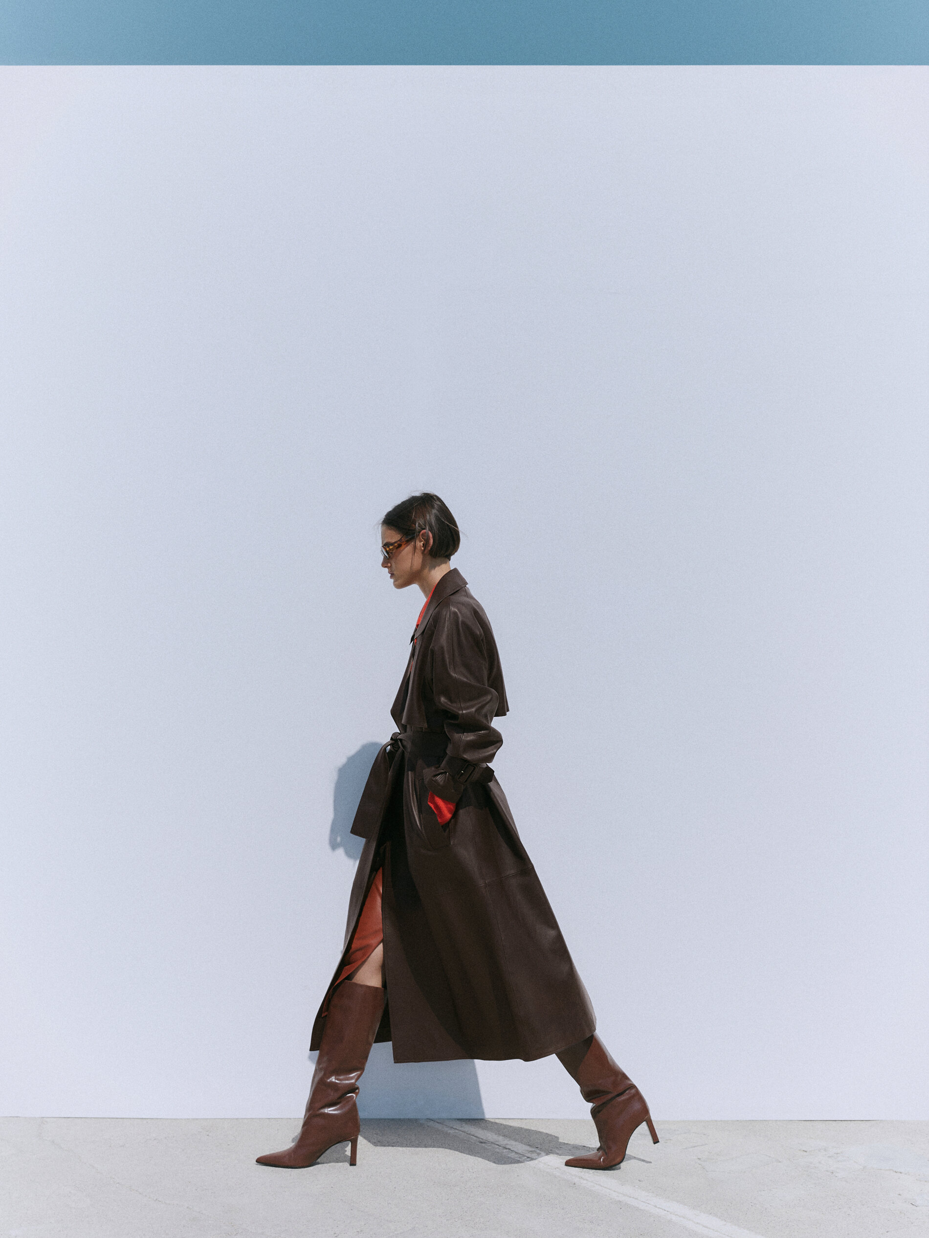 massimo dutti trench coat blue