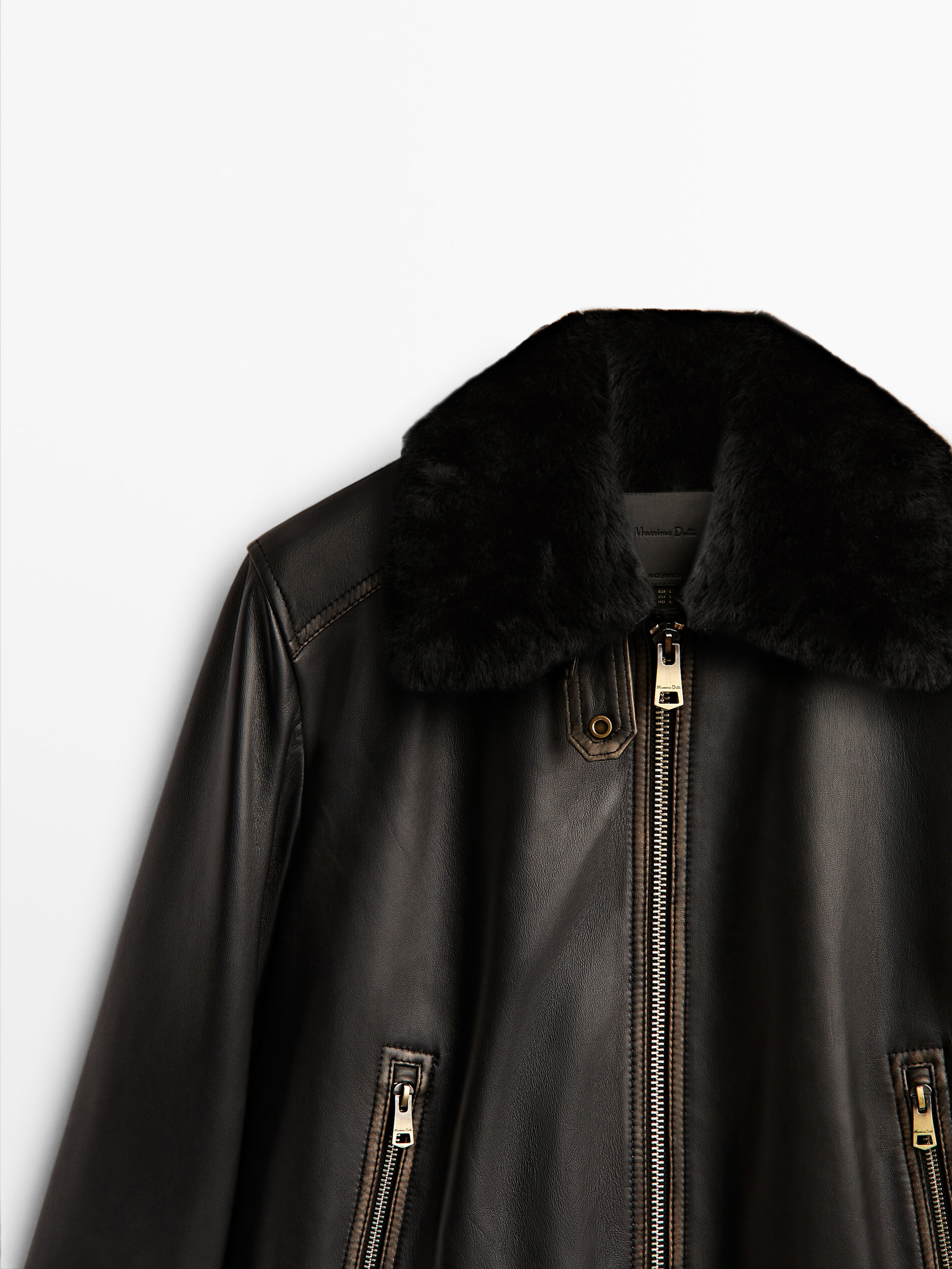 Nappa leather jacket with detachable 