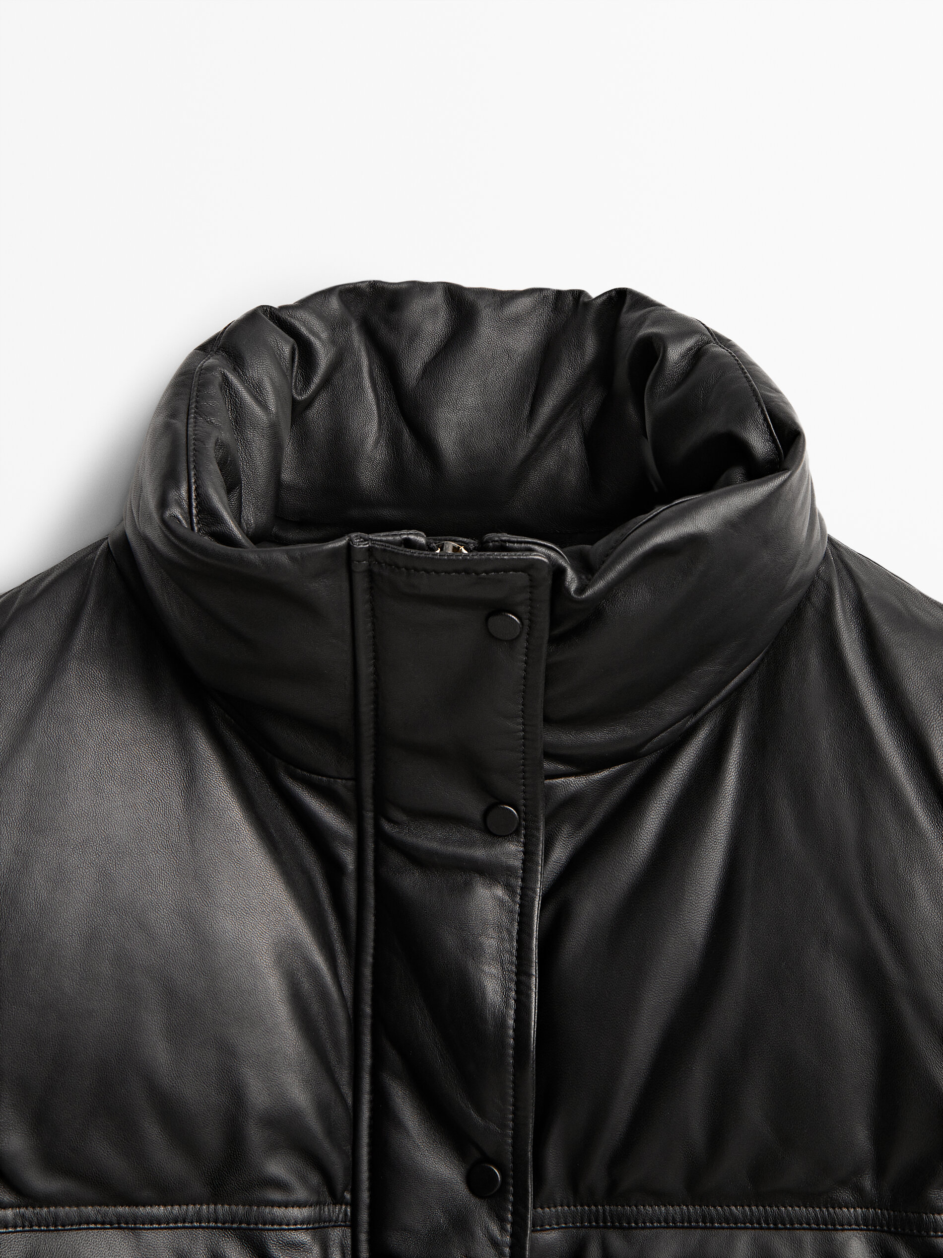 Black nappa puffer jacket - Massimo 