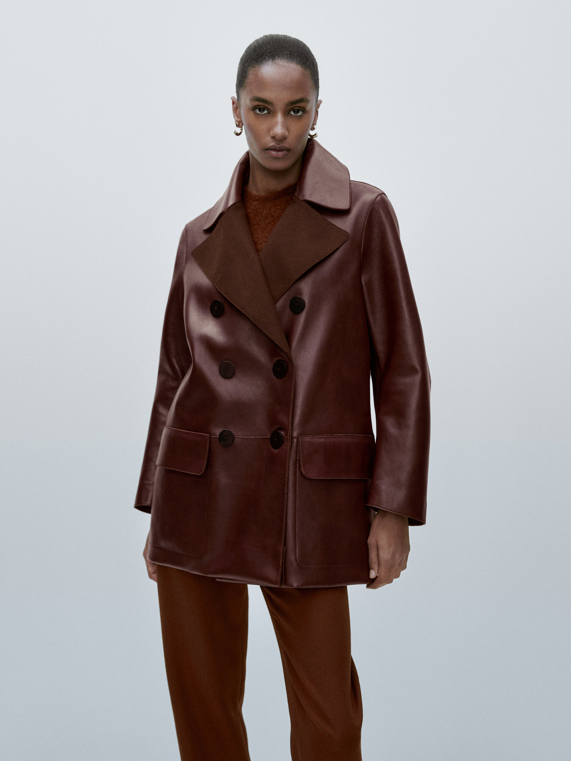 Limited Edition nappa leather peacoat 