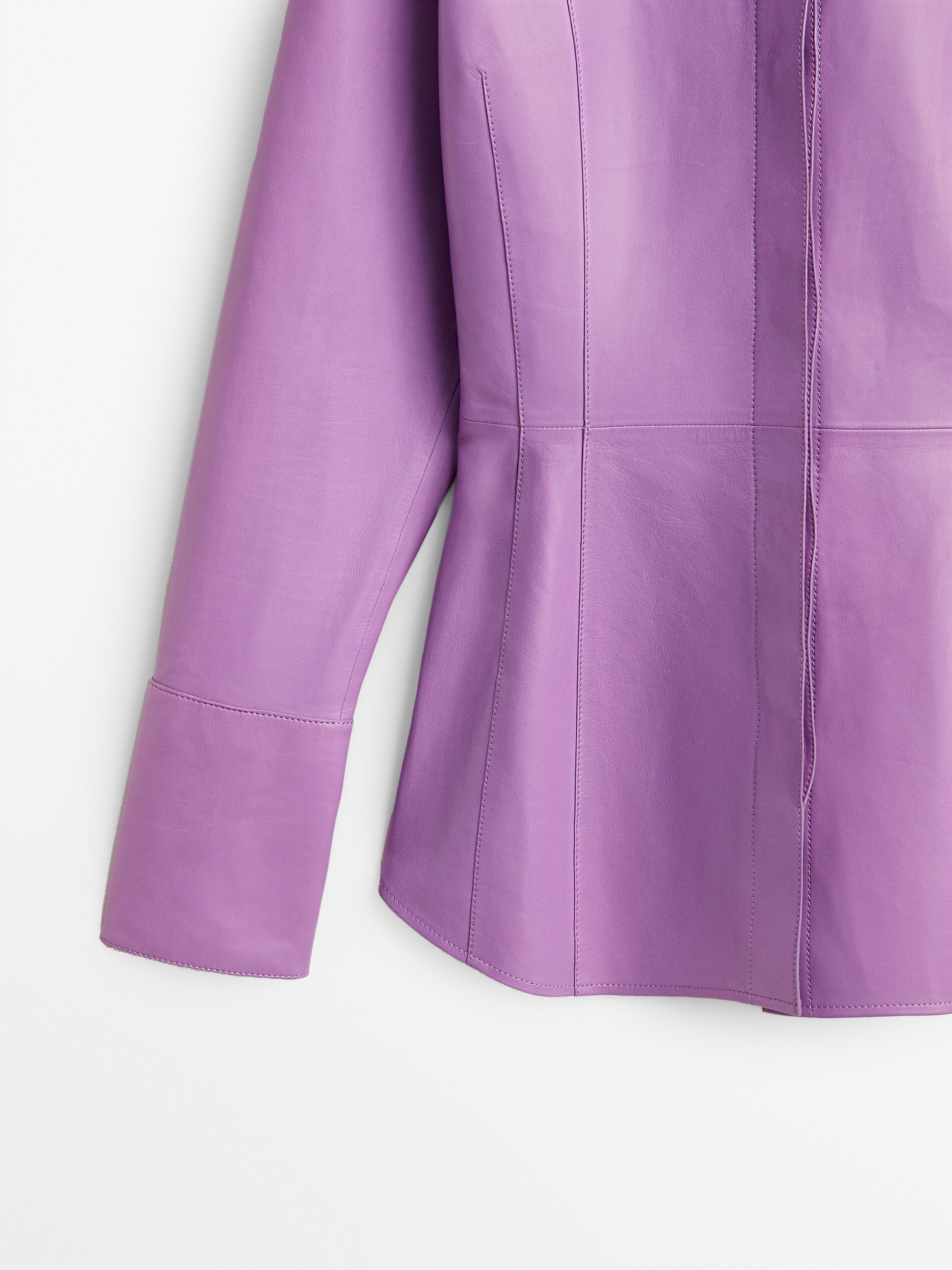 Purple leather shirt clearance