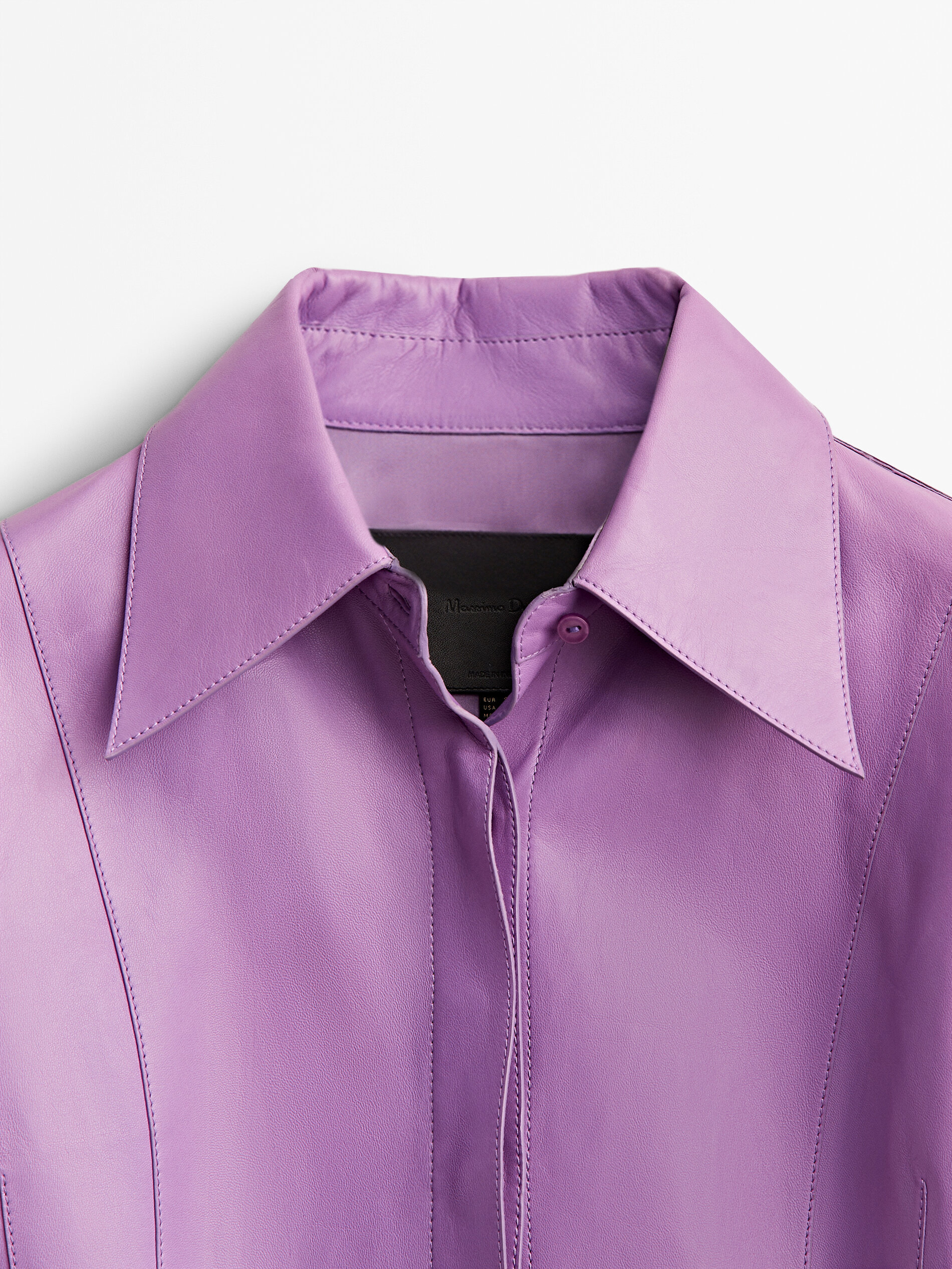 Purple leather shirt clearance