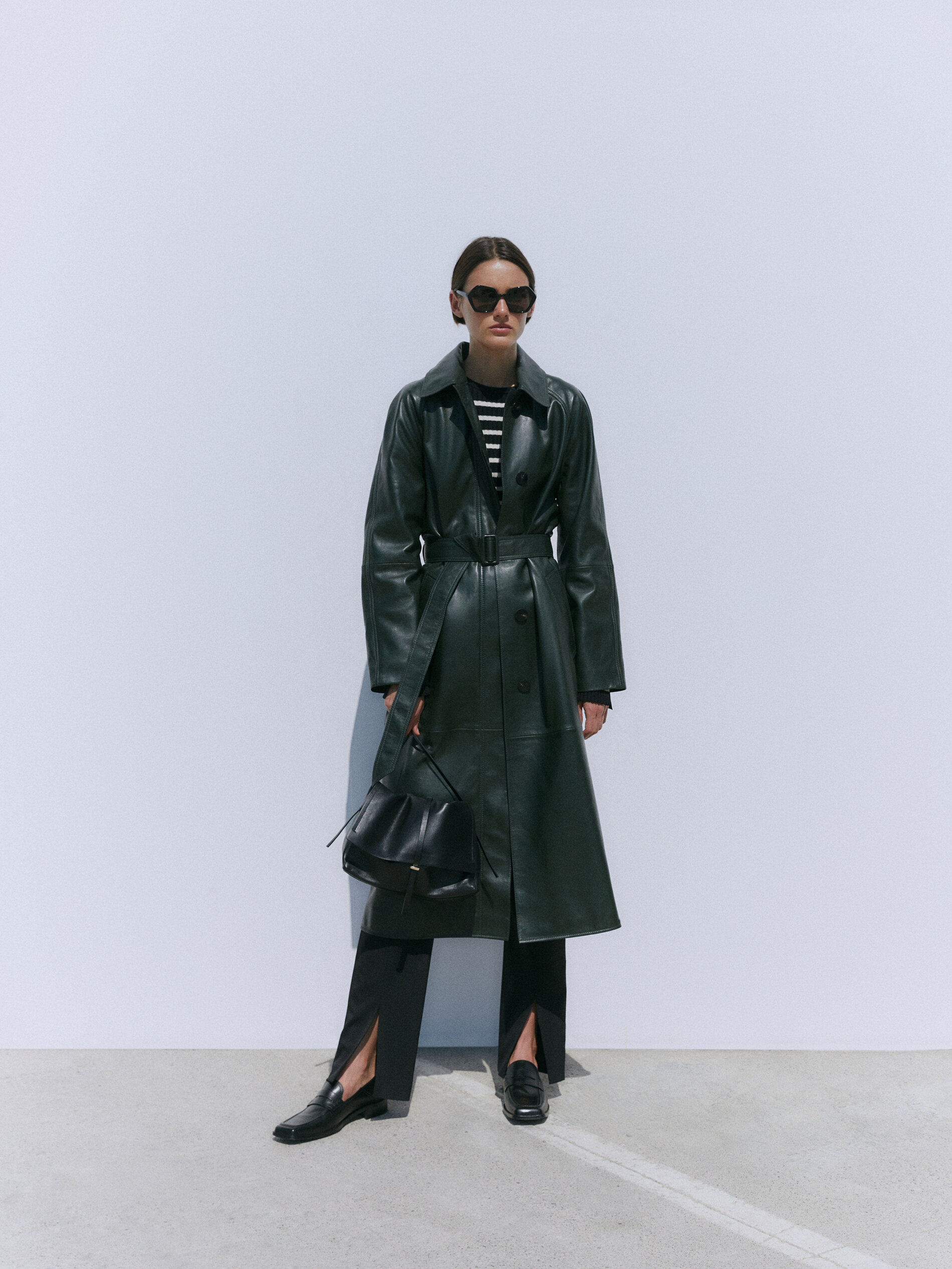 massimo dutti trench coat blue