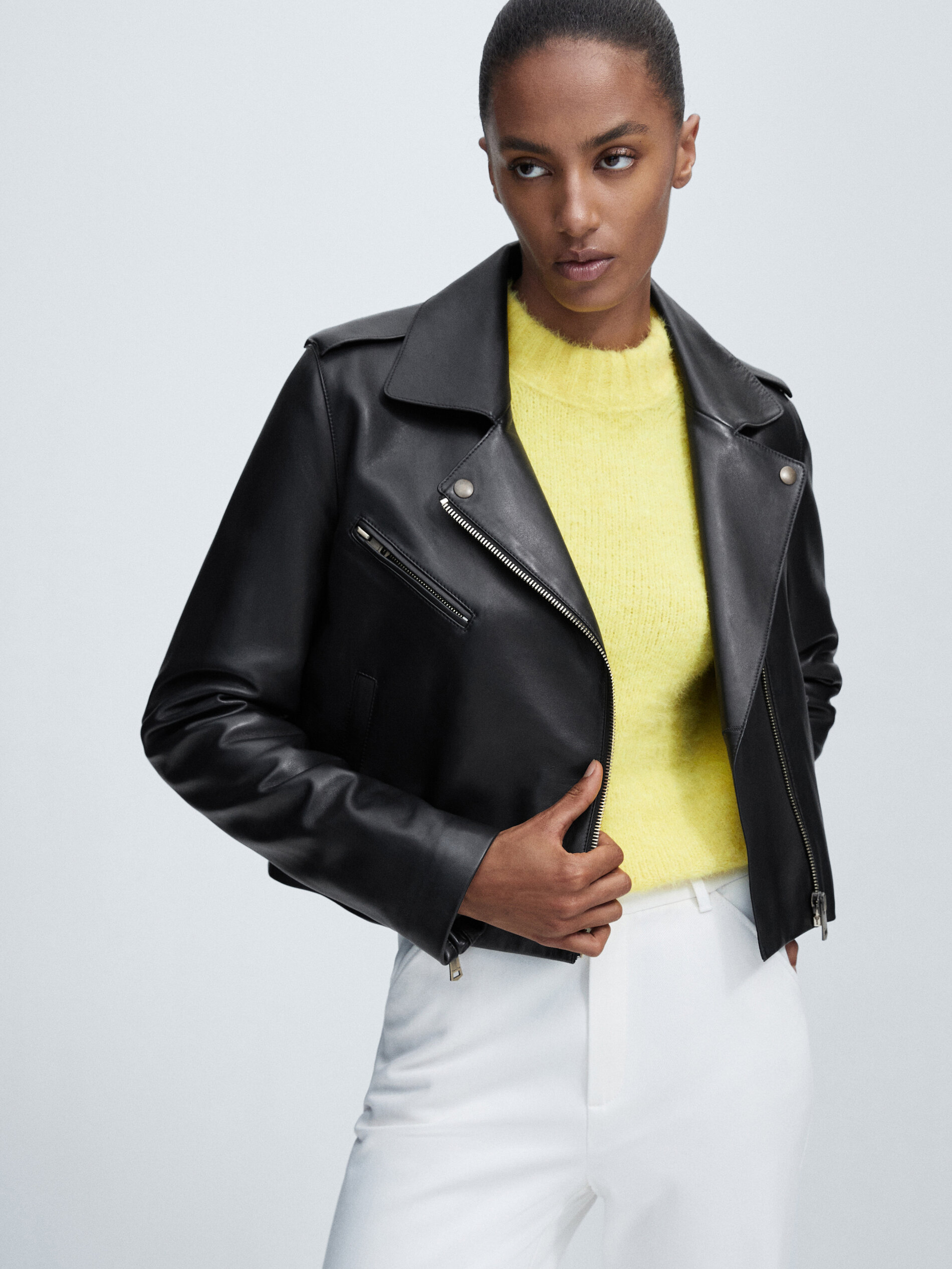 Nappa leather biker jacket - Massimo 