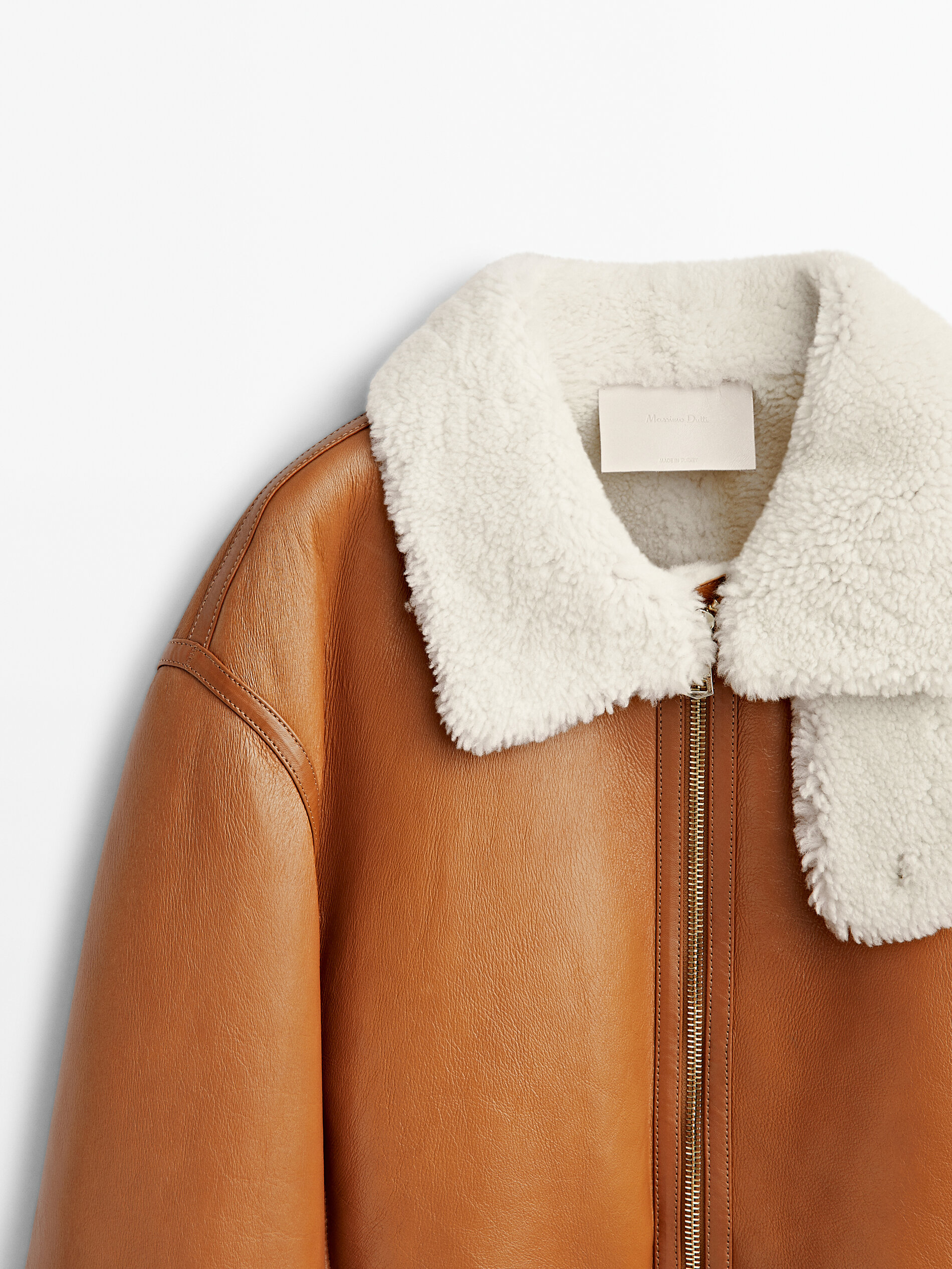 Mouton leather jacket - Massimo Dutti 