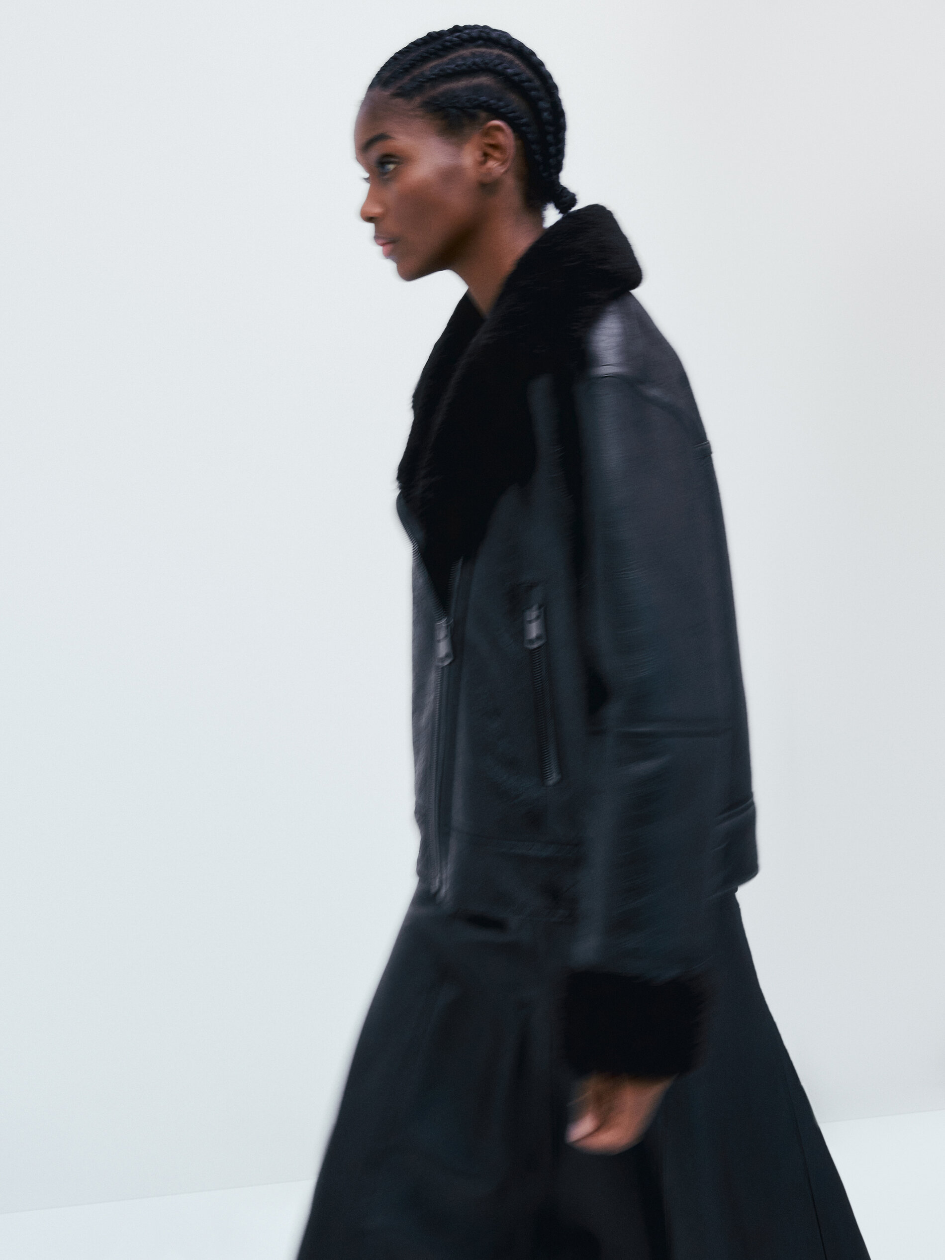 Mouton leather biker jacket - Massimo 