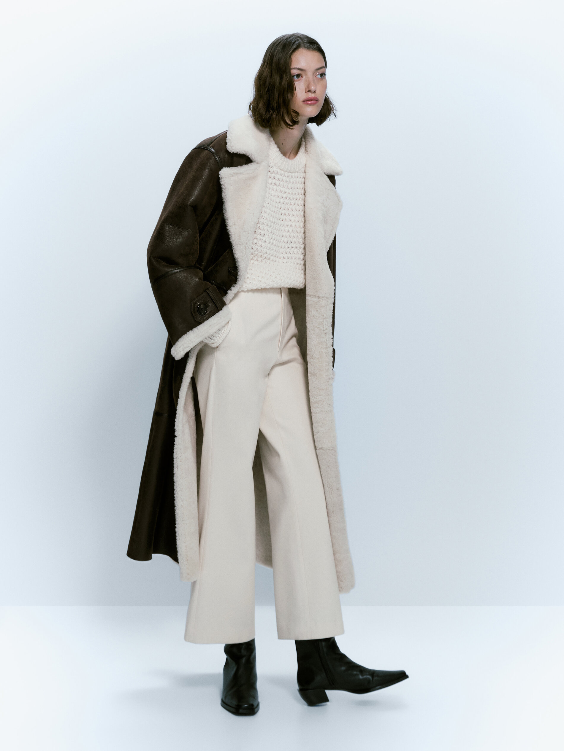 massimo dutti white coat