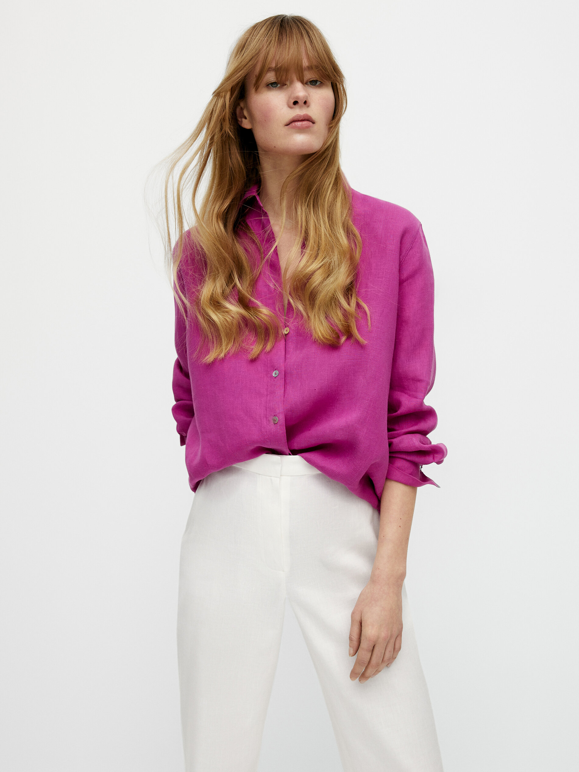 Straight fit linen trousers - Massimo 