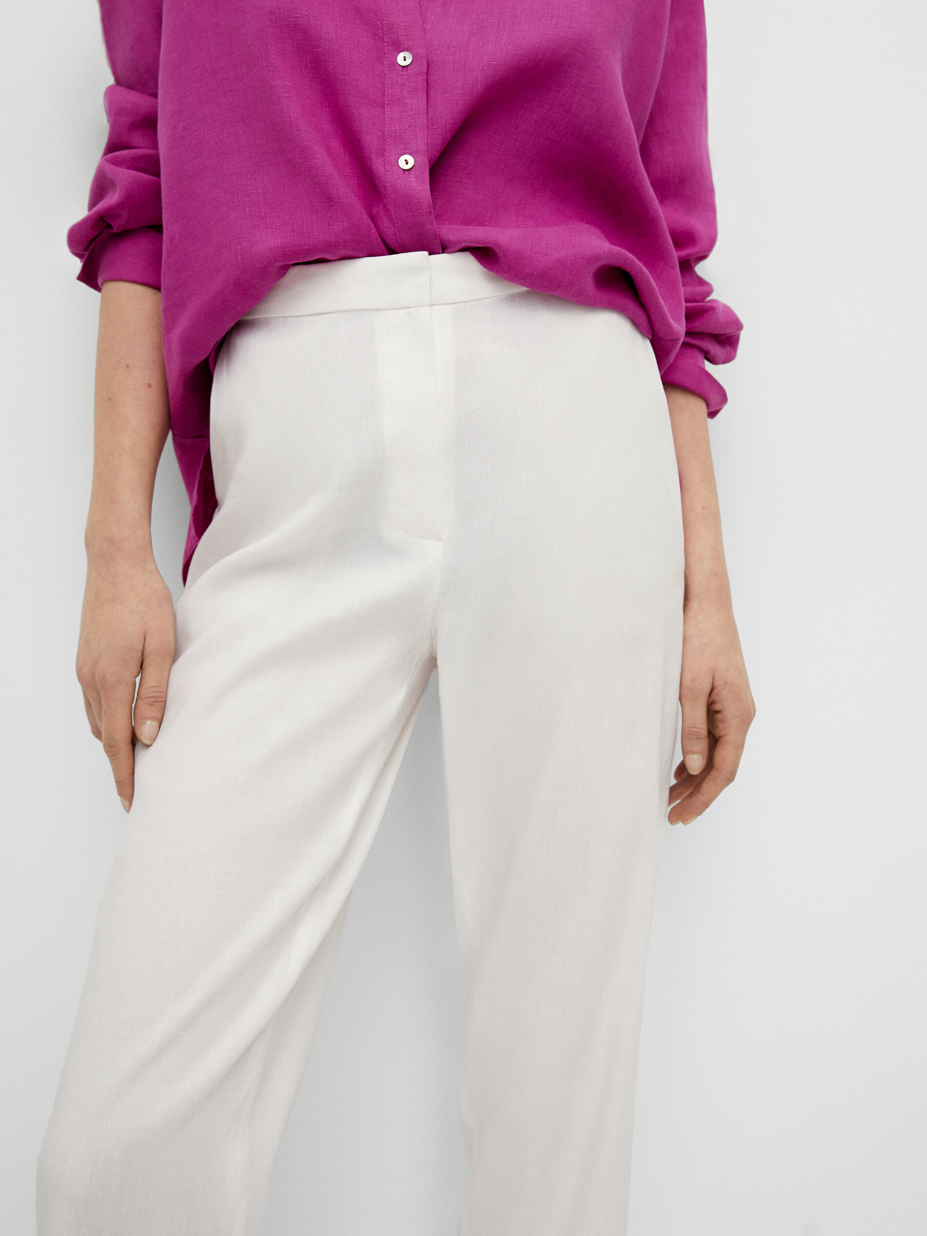 Straight fit linen trousers - Massimo 