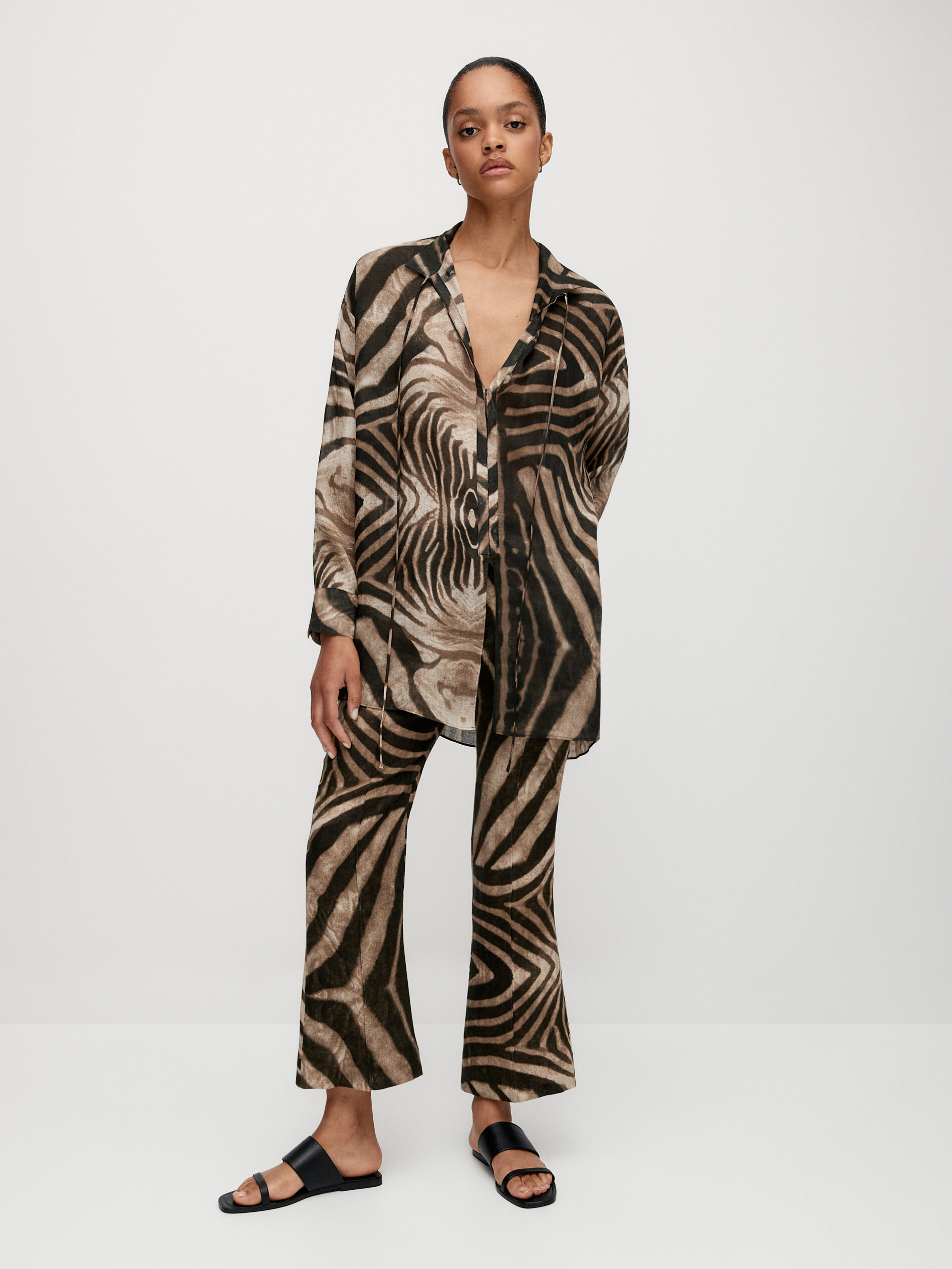 animal print trousers