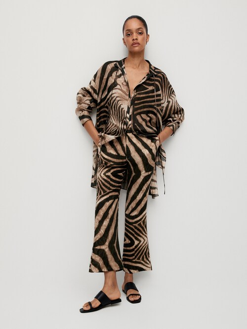 Zebra print linen trousers - Massimo Dutti Vietnam