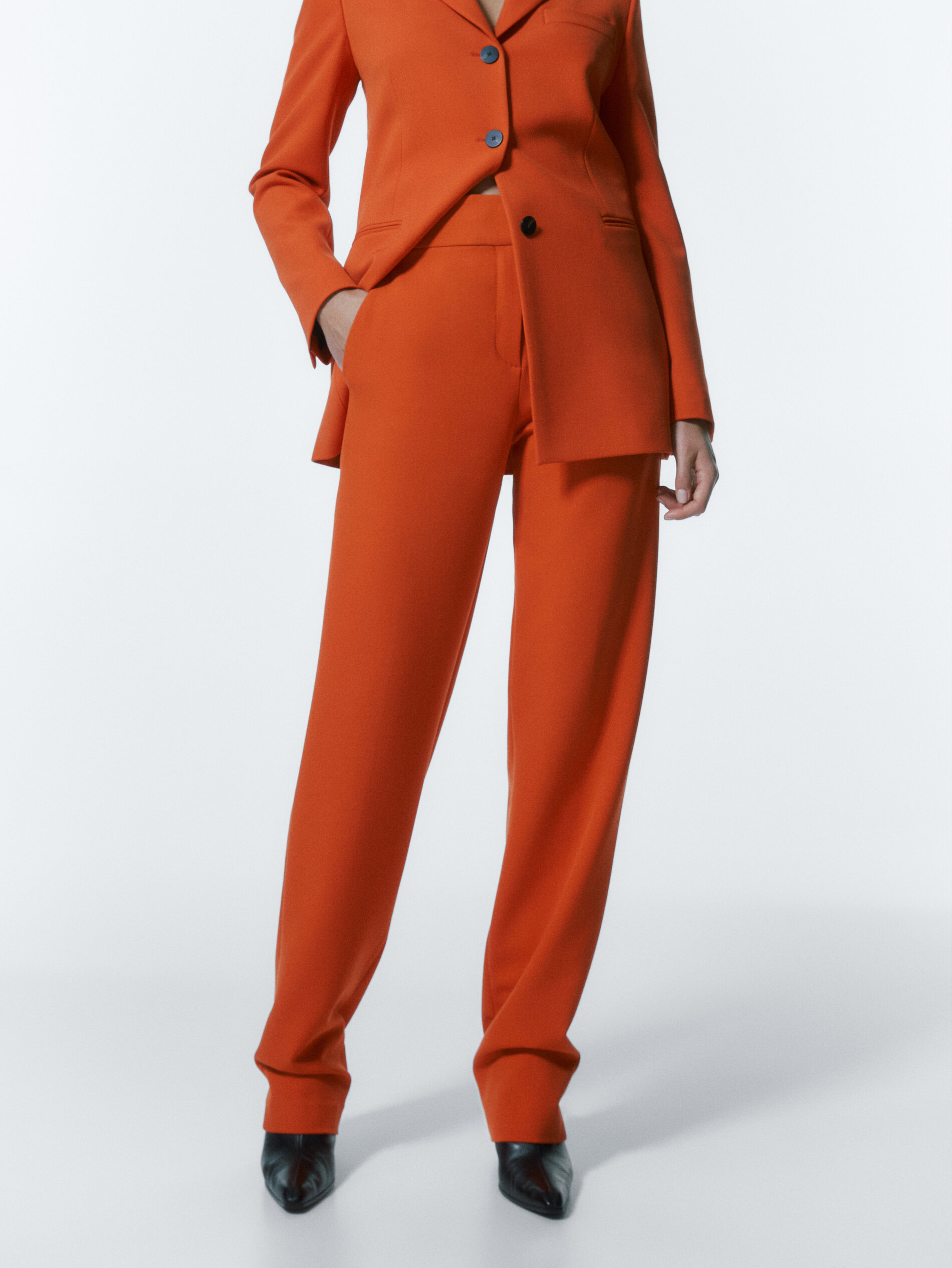 Pantalón traje naranja con lana - Massimo Dutti - Islas Canarias