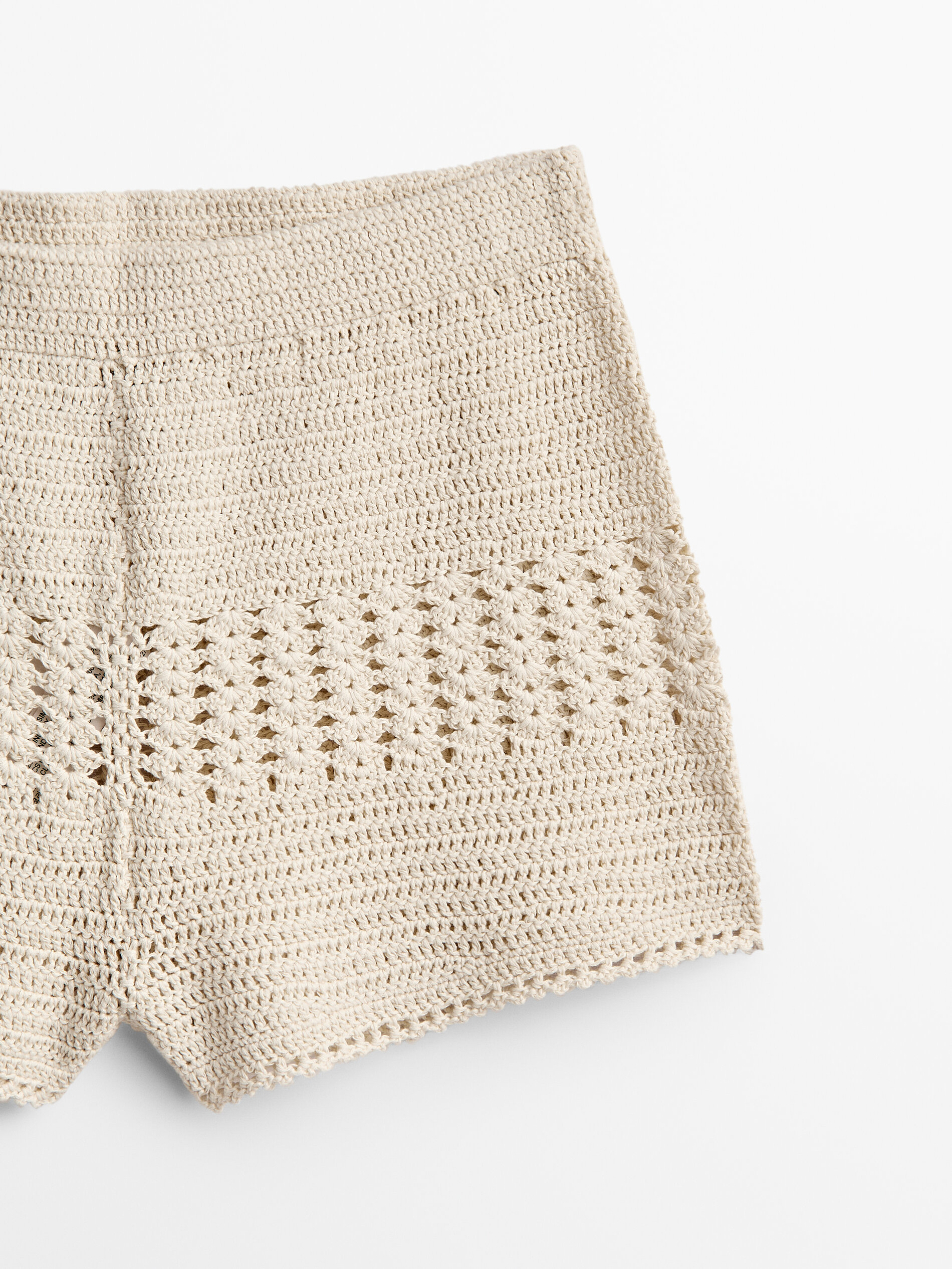 Crochet knit shorts clearance