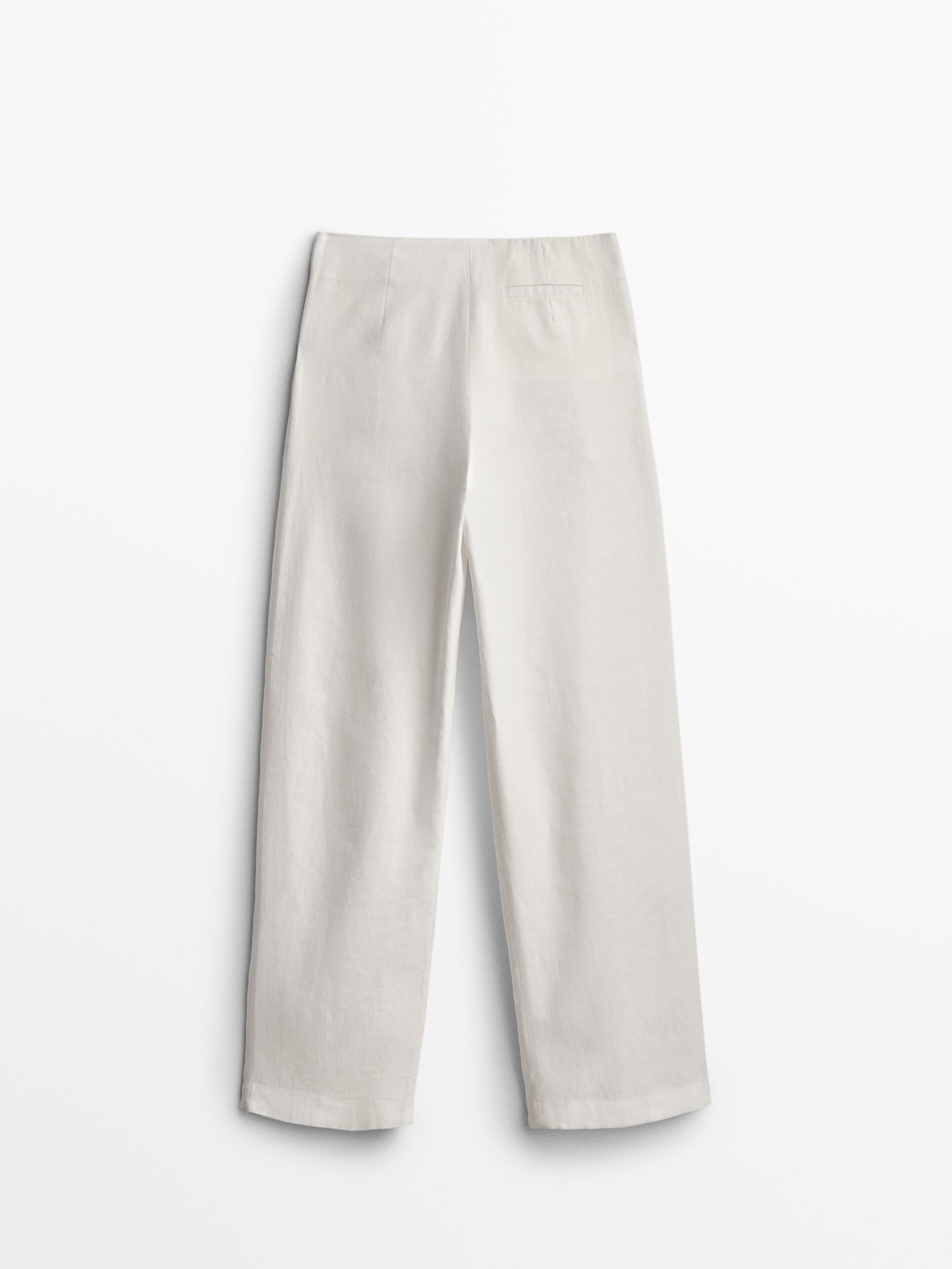 Pantaloni a vita bassa di lino e cotone - Massimo Dutti Italia