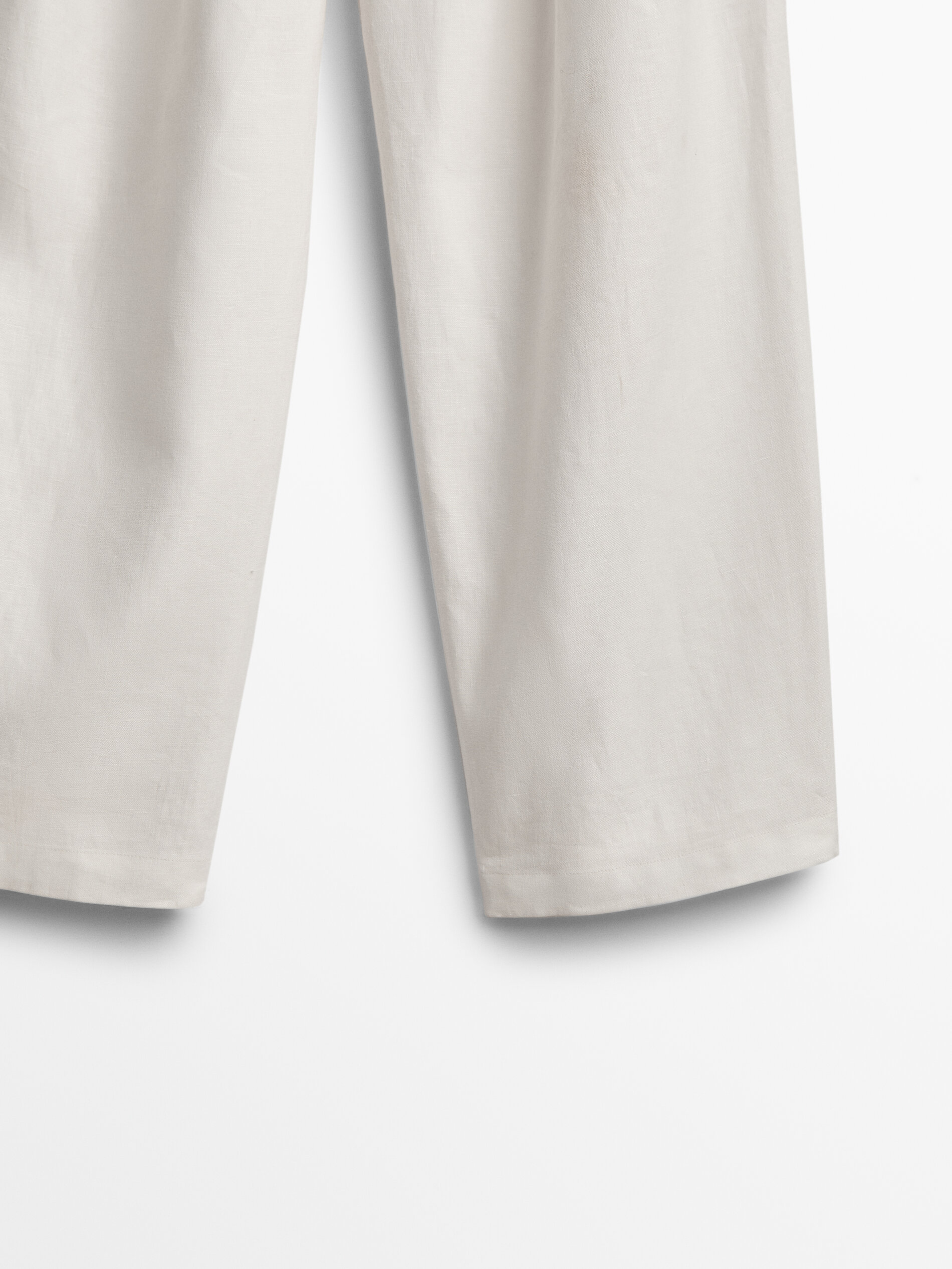 Pantaloni a vita bassa di lino e cotone - Massimo Dutti Italia