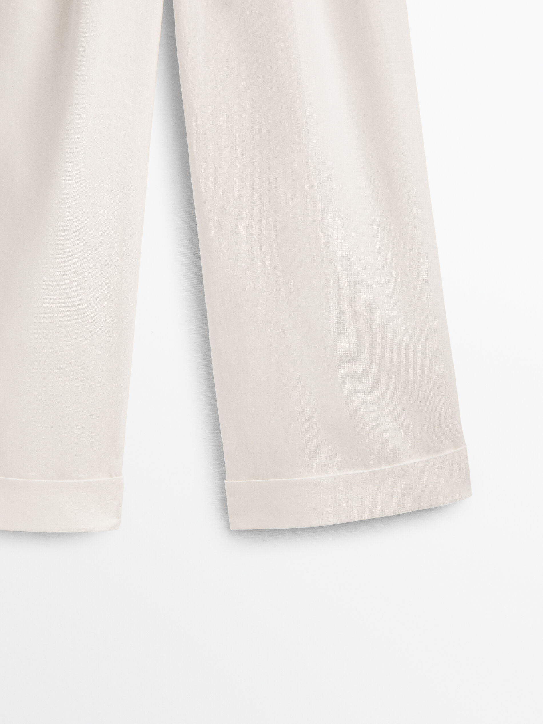 Cropped wide-leg trousers with turn-up 
