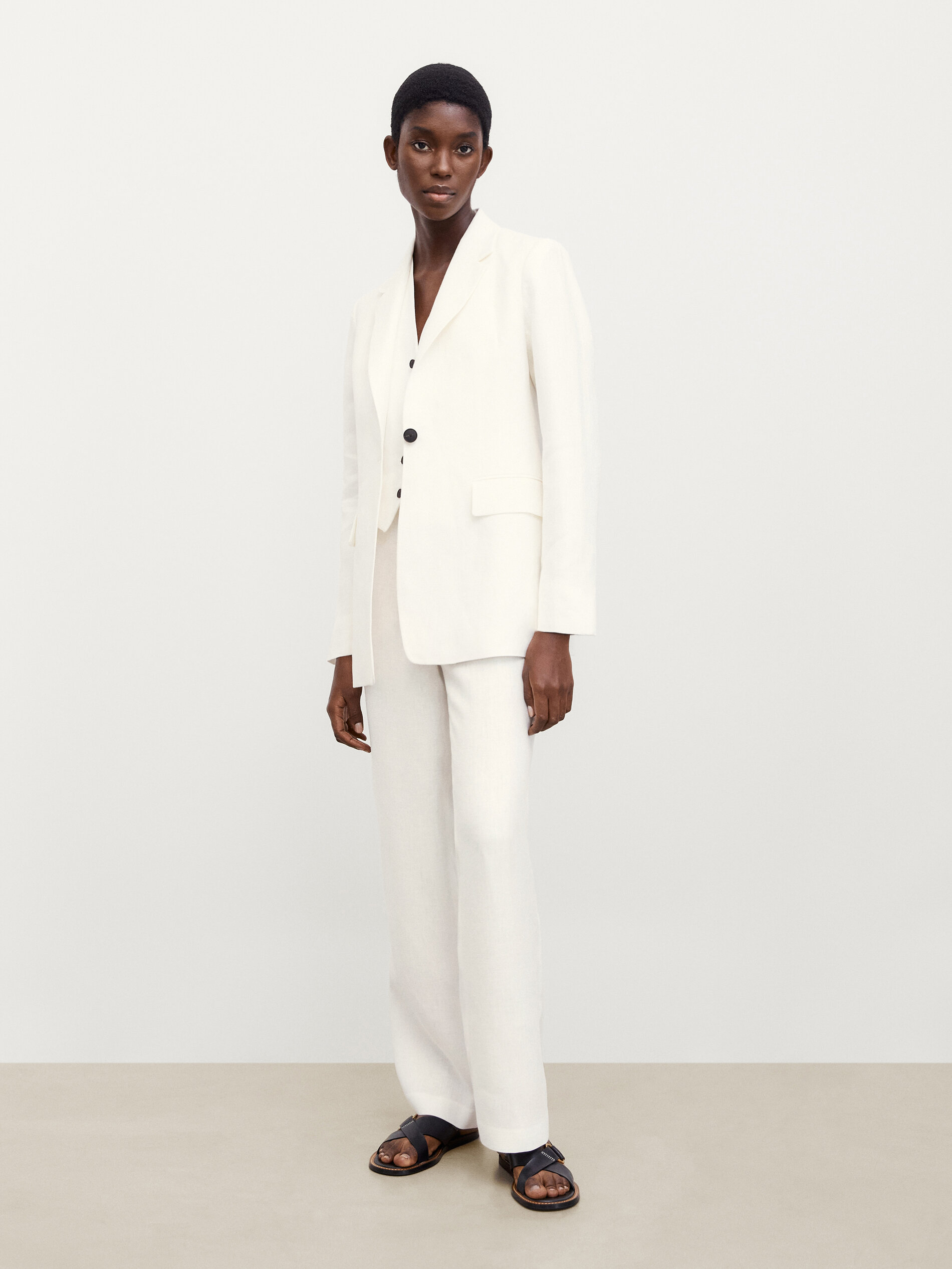 Straight-fit linen trousers - Massimo 