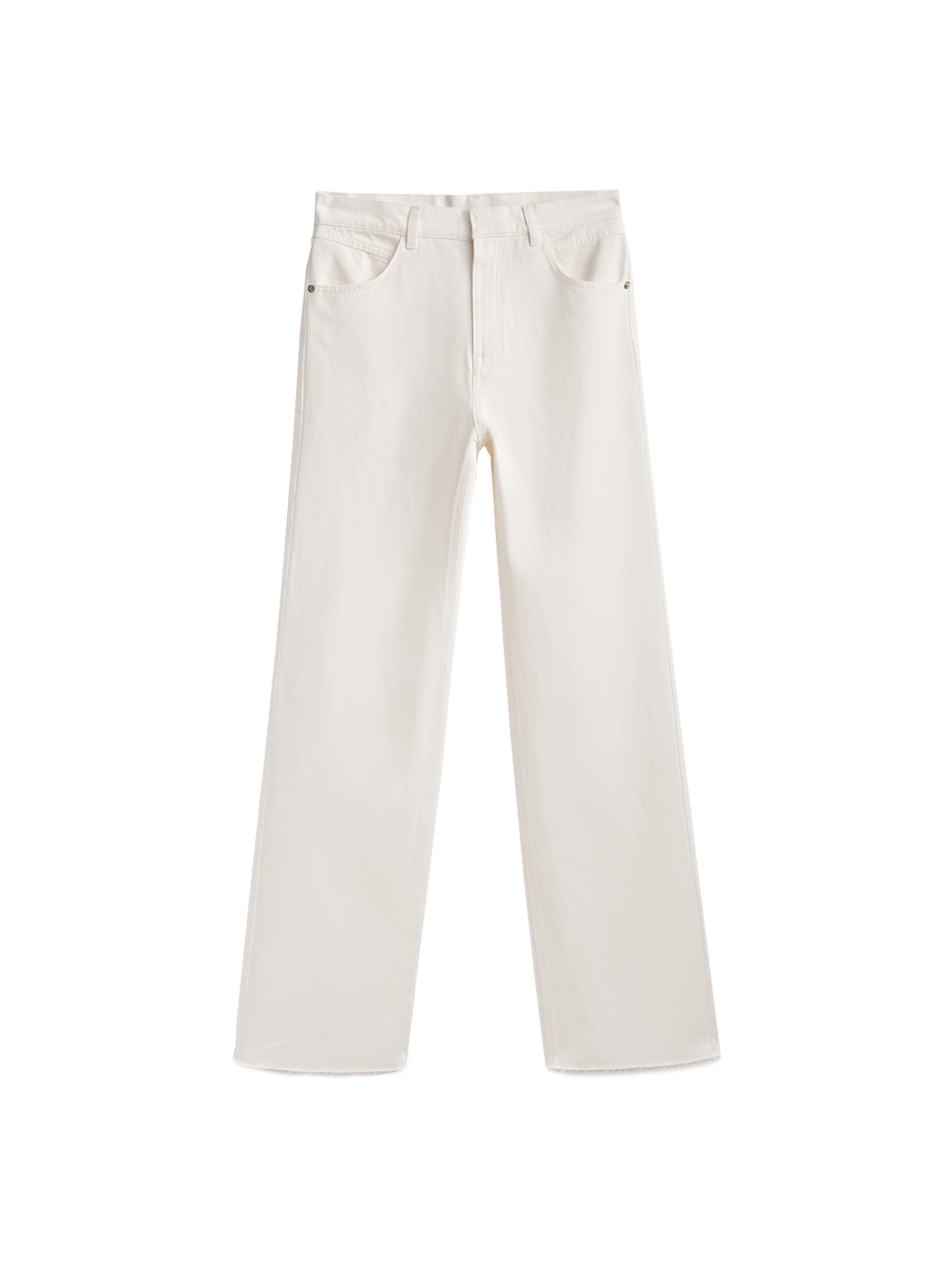 Massimo Dutti - Women - High-Waist Wide-Leg Jeans - Cream - 12