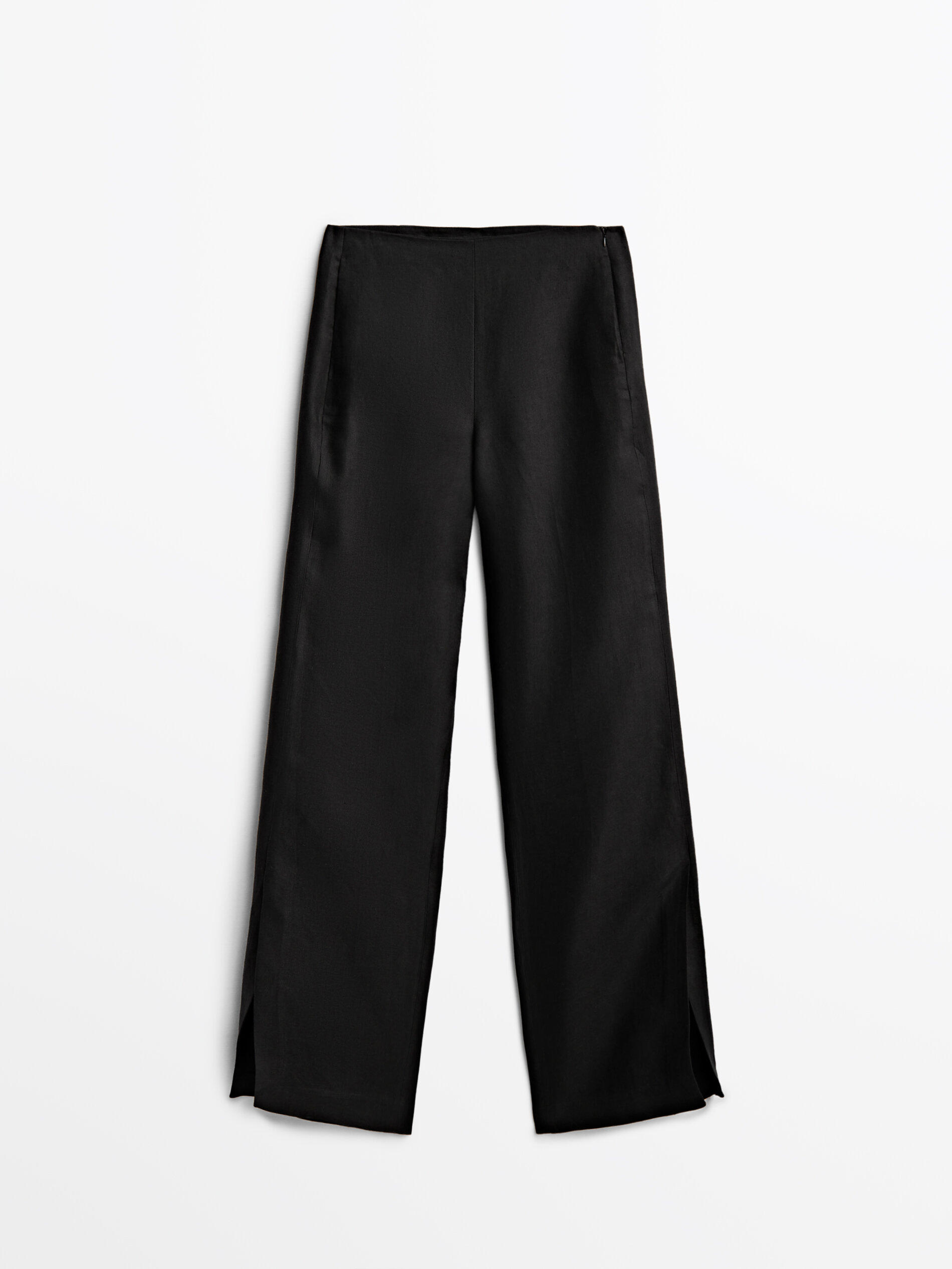 black linen trousers