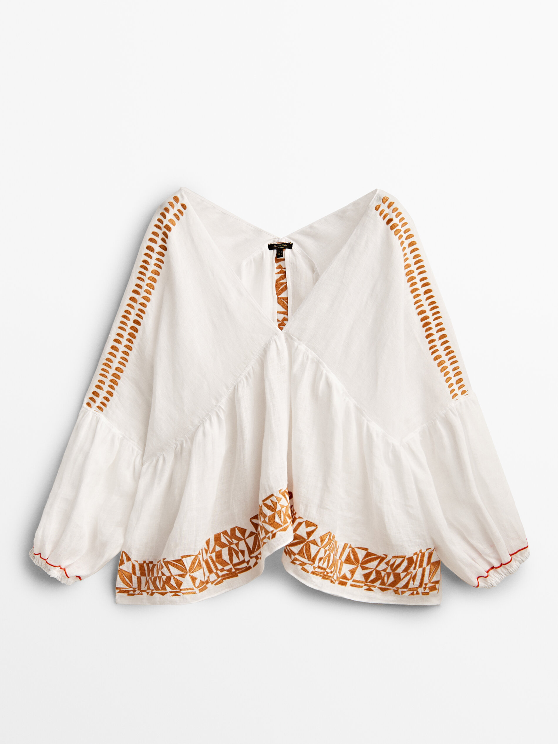 Embroidered linen shirt - Massimo Dutti 