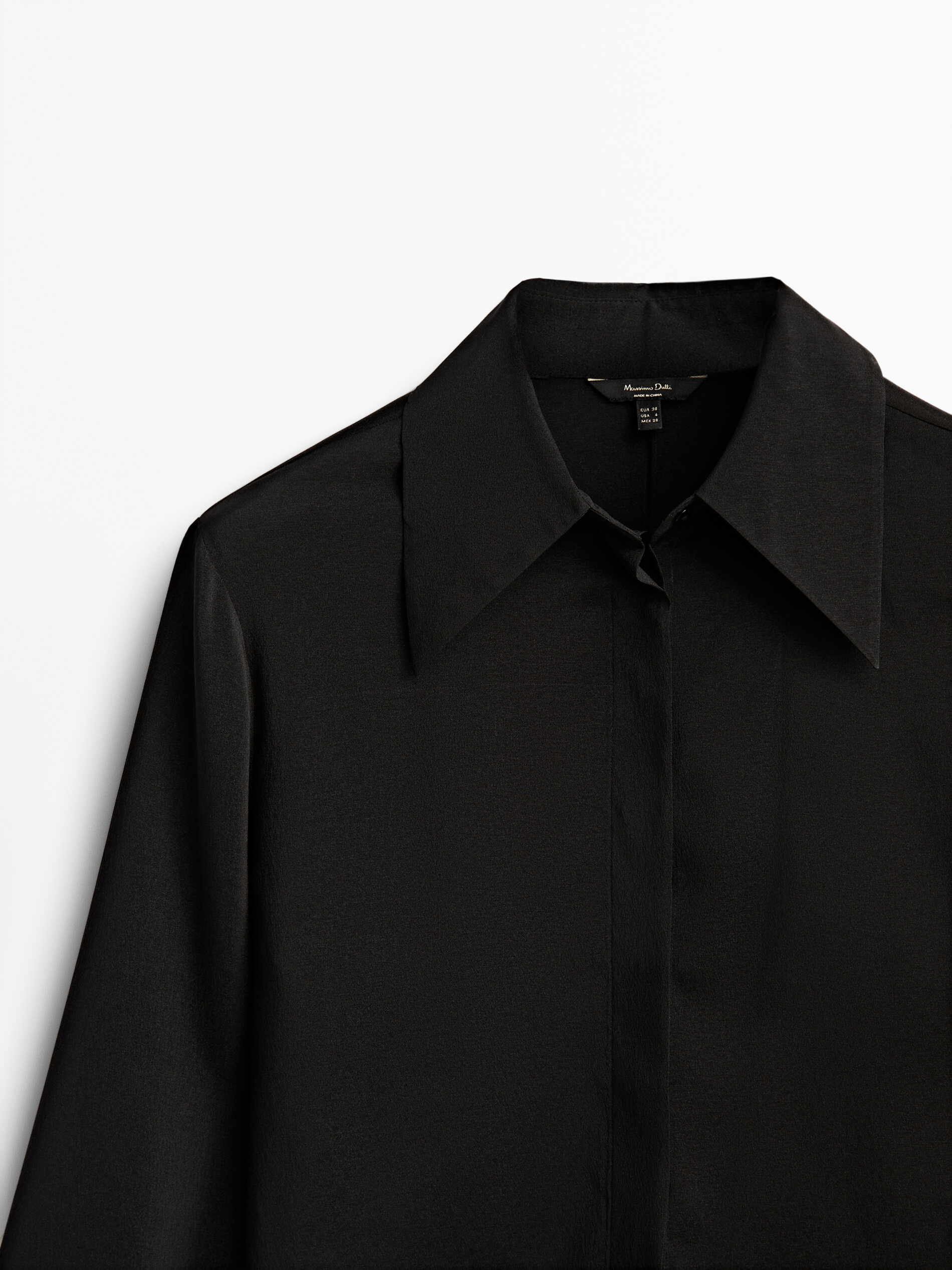 Black silky shirt Clearance