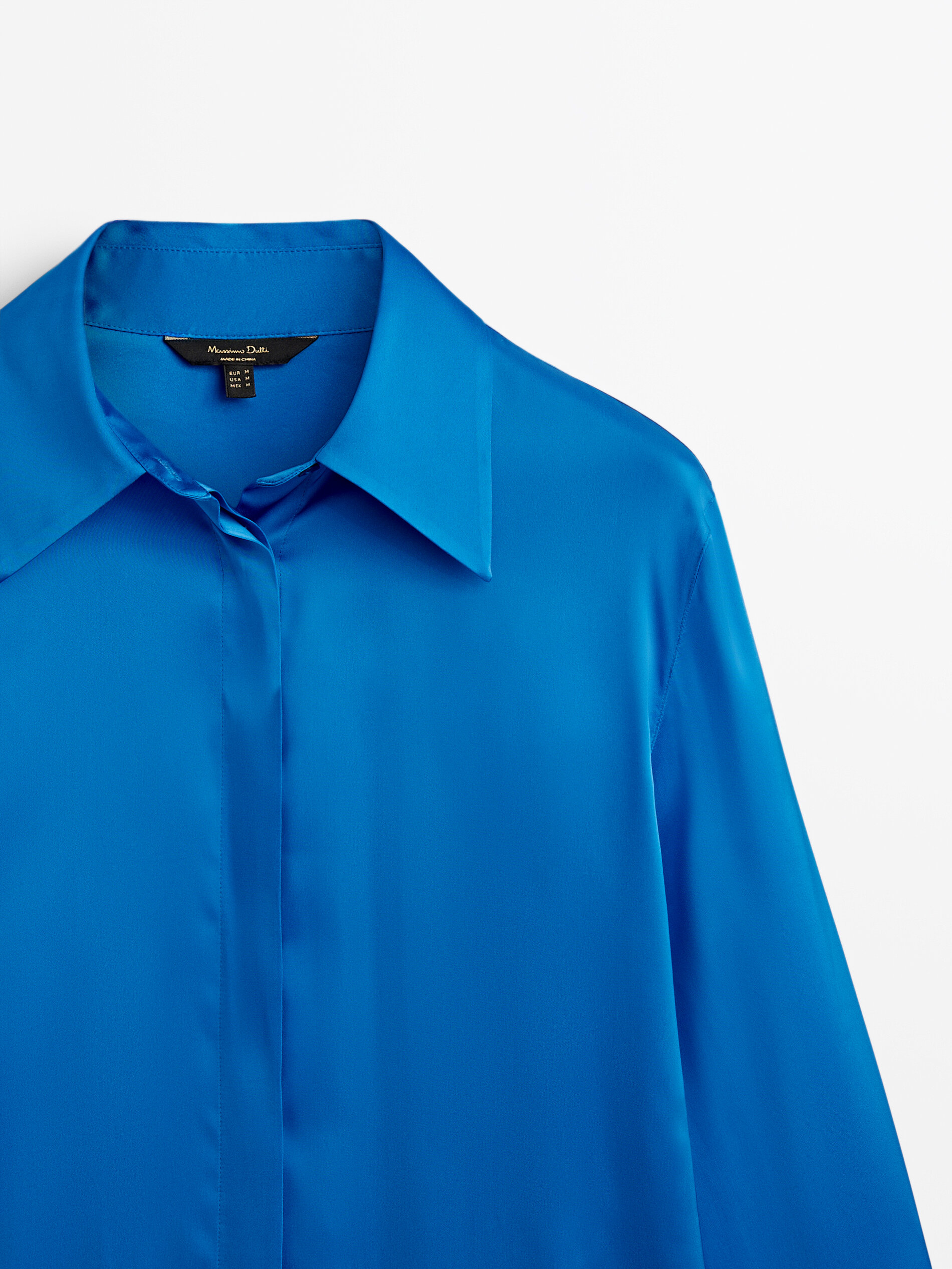 Blue satin shirt - Massimo Dutti 