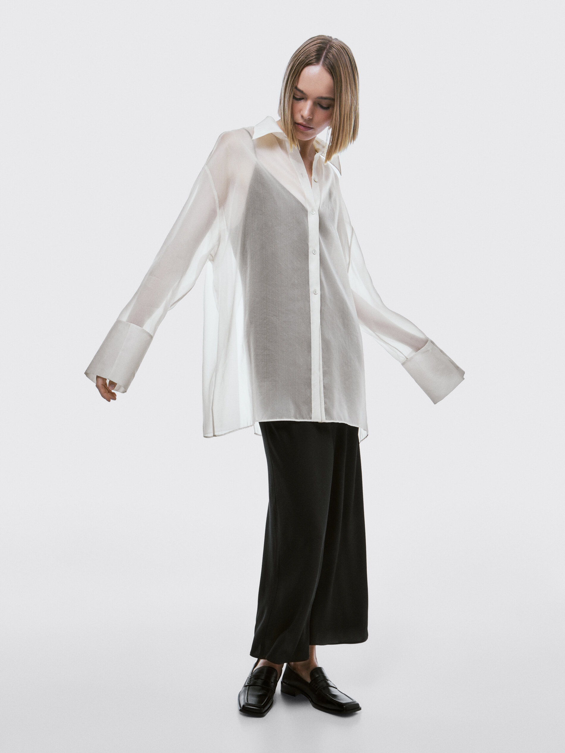 Organza white shirt clearance