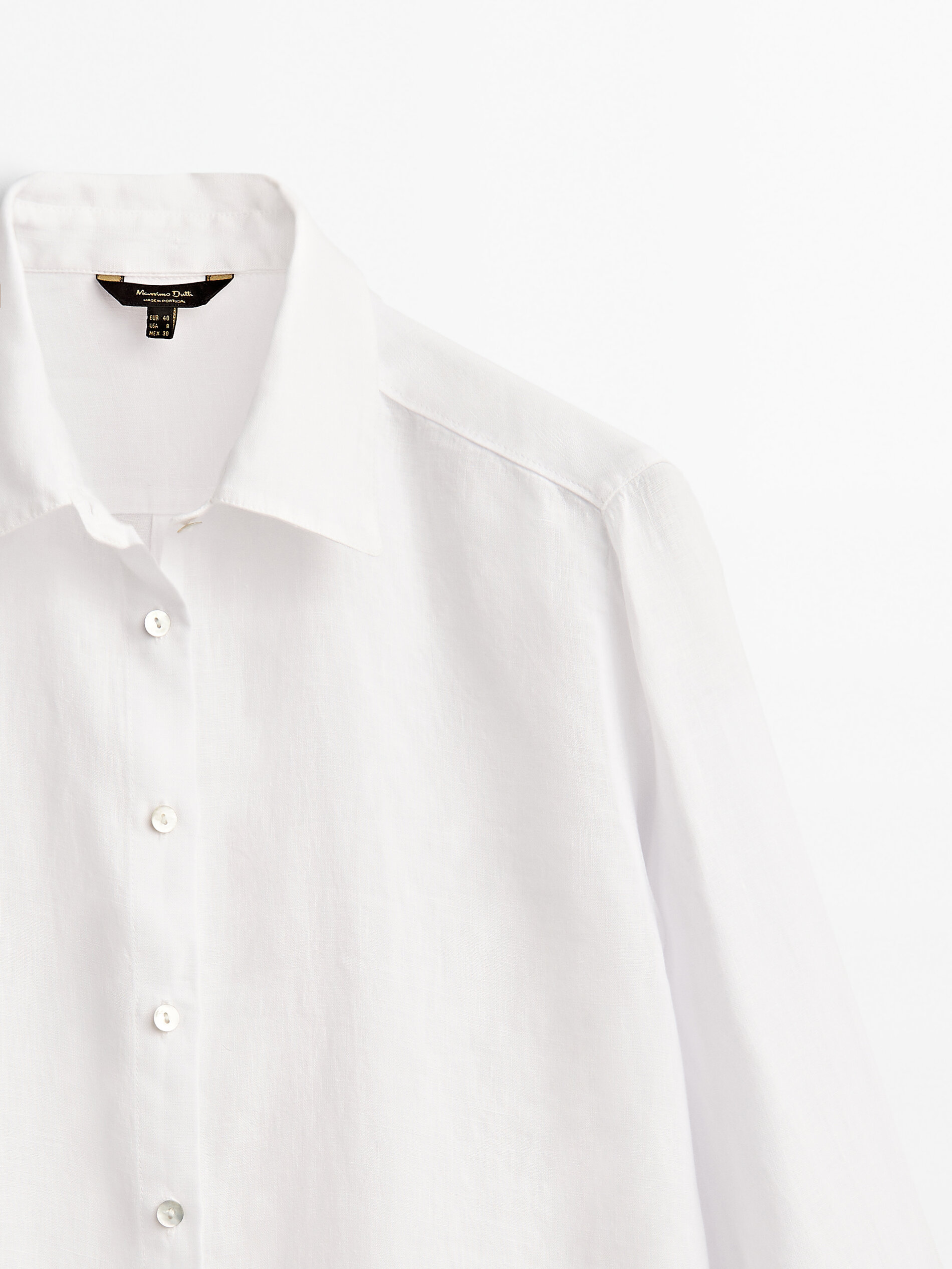 Massimo dutti white linen shirt clearance