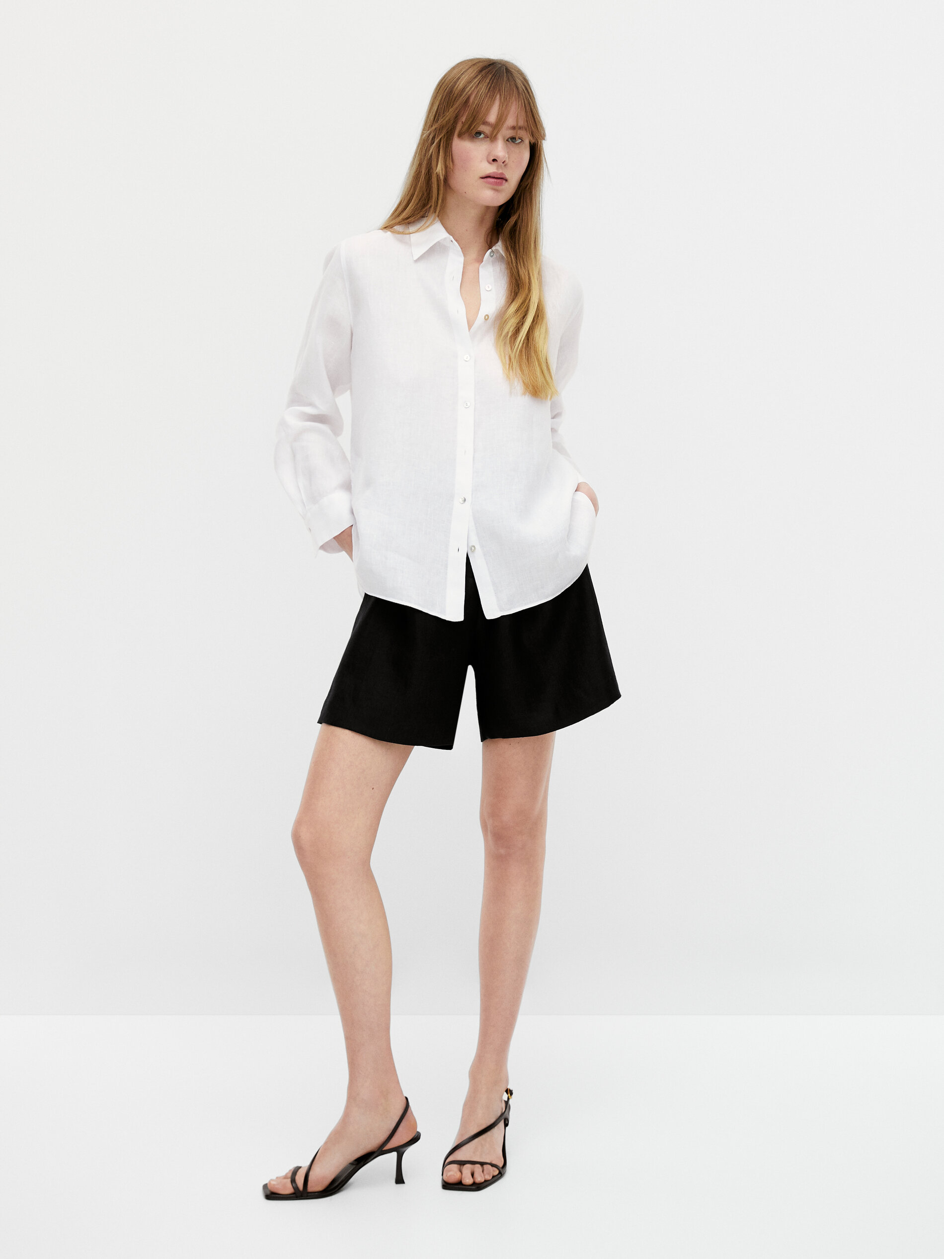 Massimo dutti white linen shirt clearance