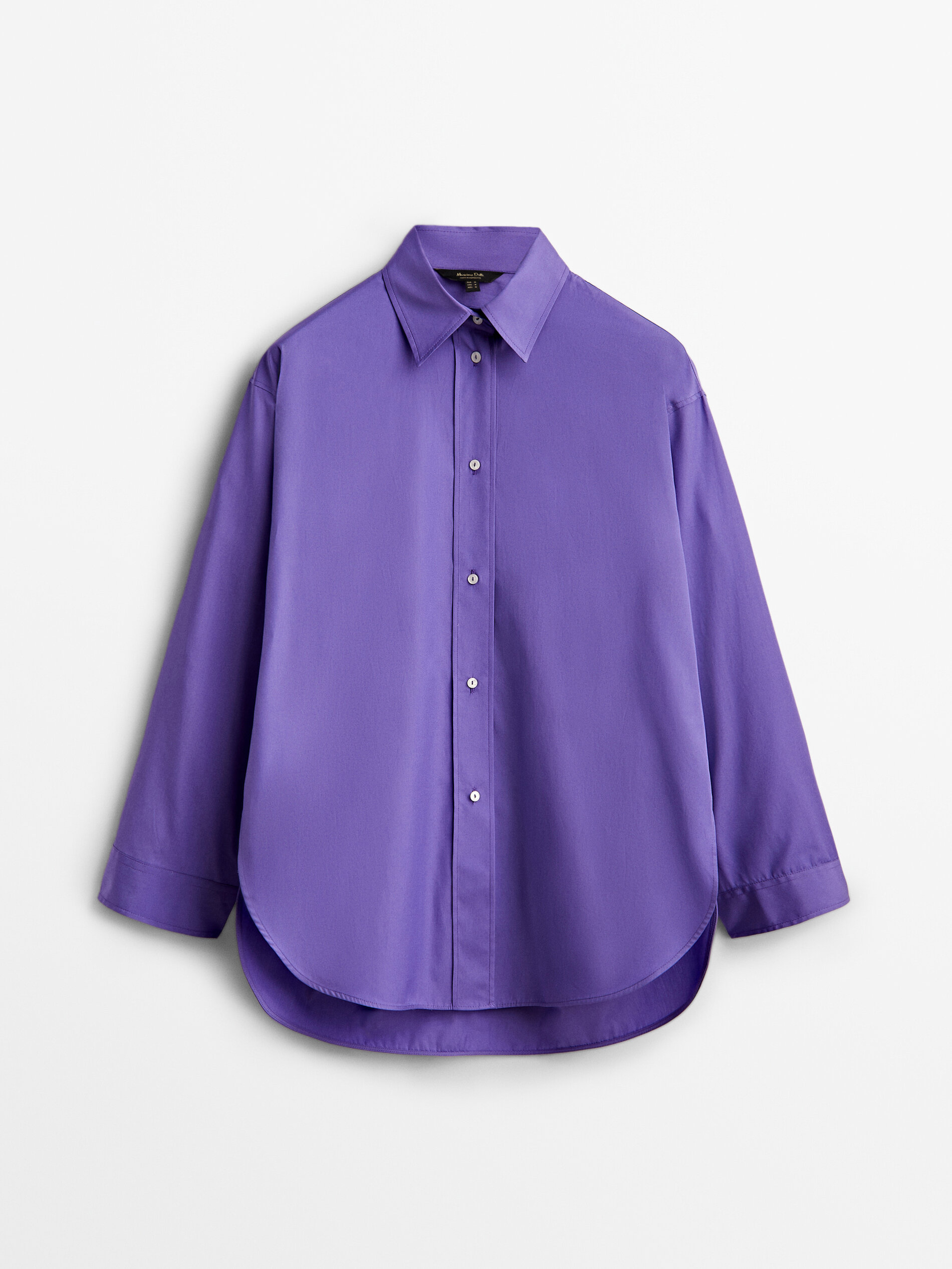 Poplin shirt with pleated back