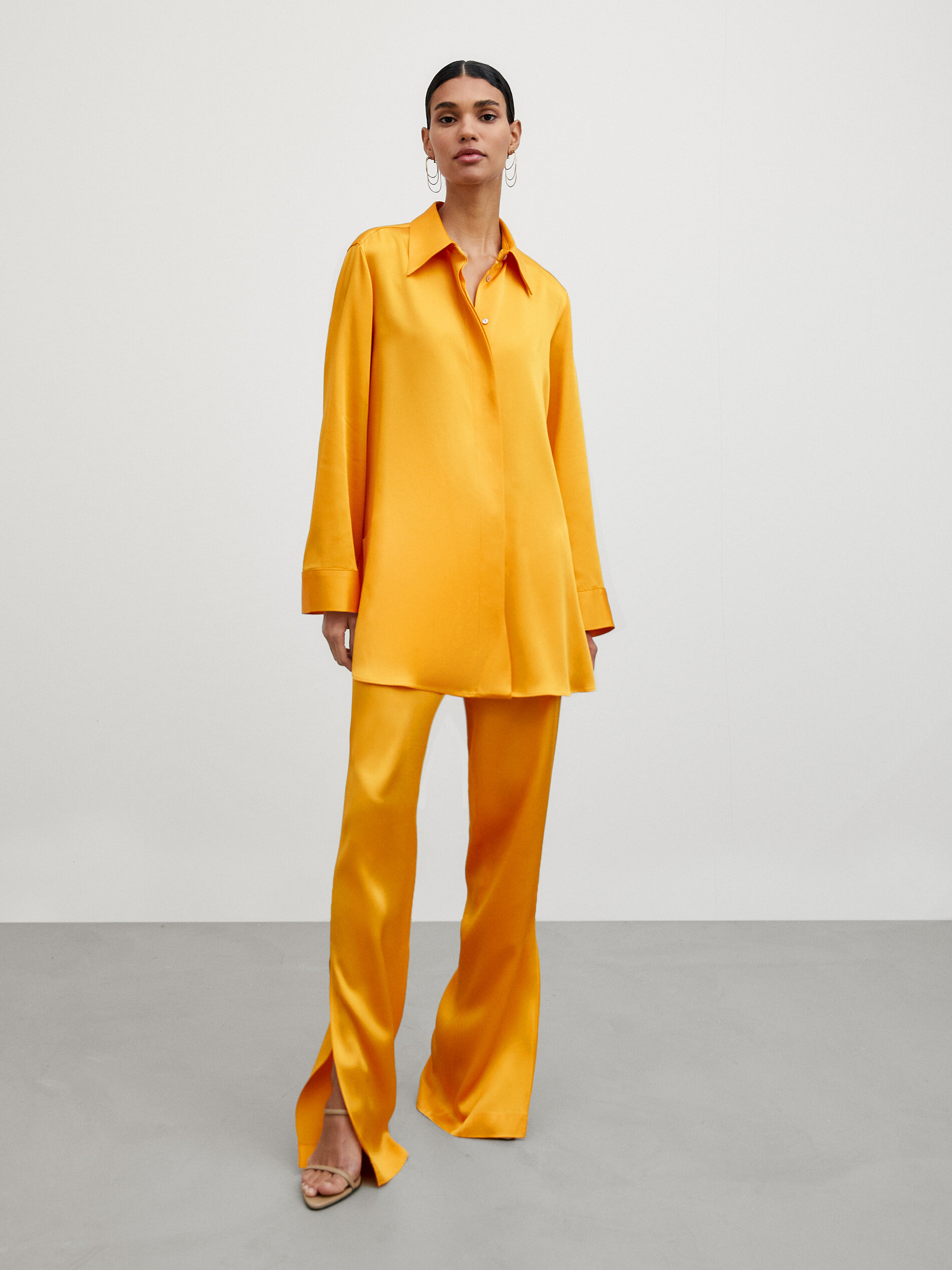 Massimo Dutti Shirt WOMEN FASHION Shirts & T-shirts Shirt Print discount 71% Orange/White S 