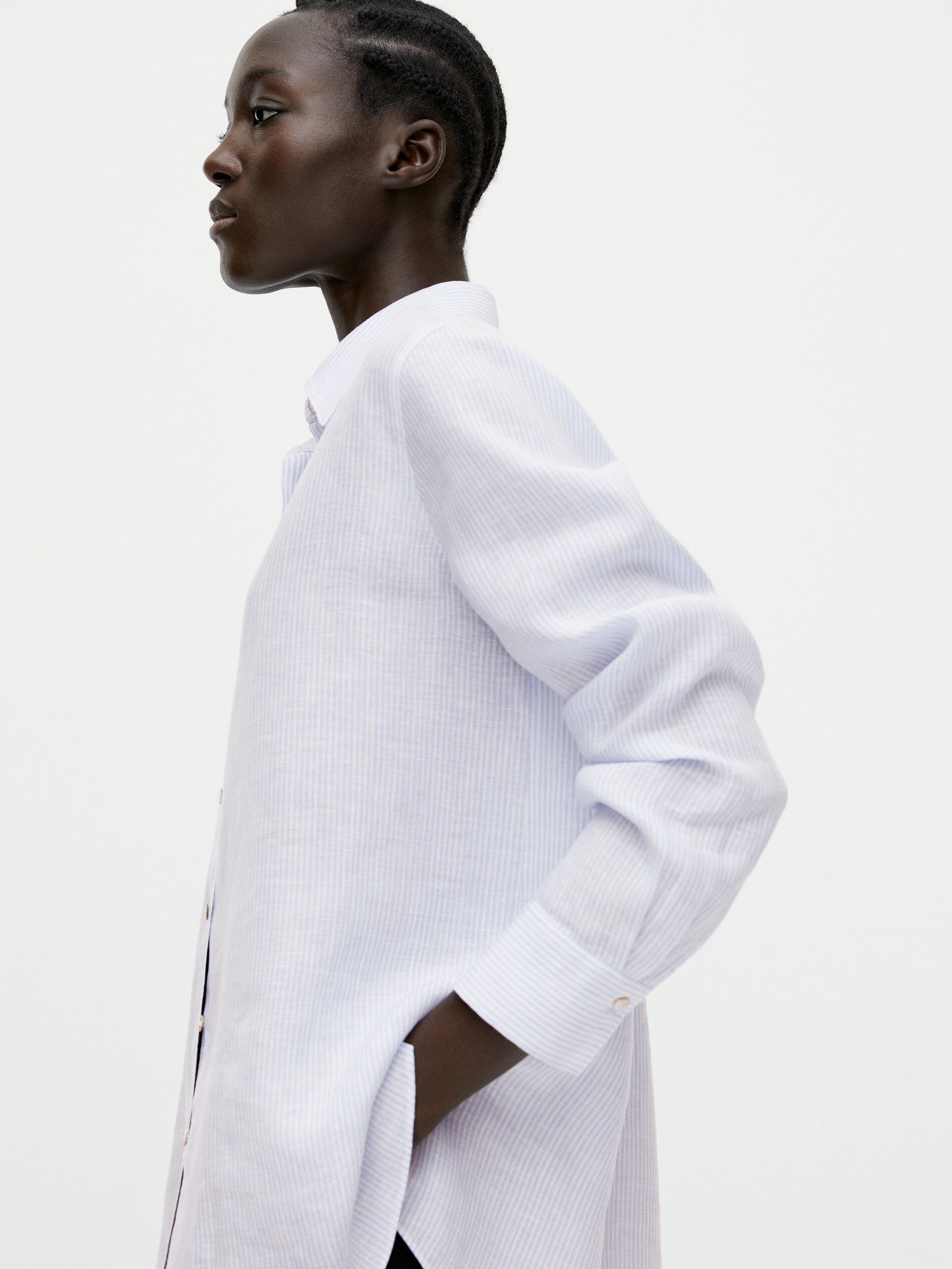 Mode Blouses Linnen blouses Massimo Dutti Linnen blouse wit casual uitstraling 