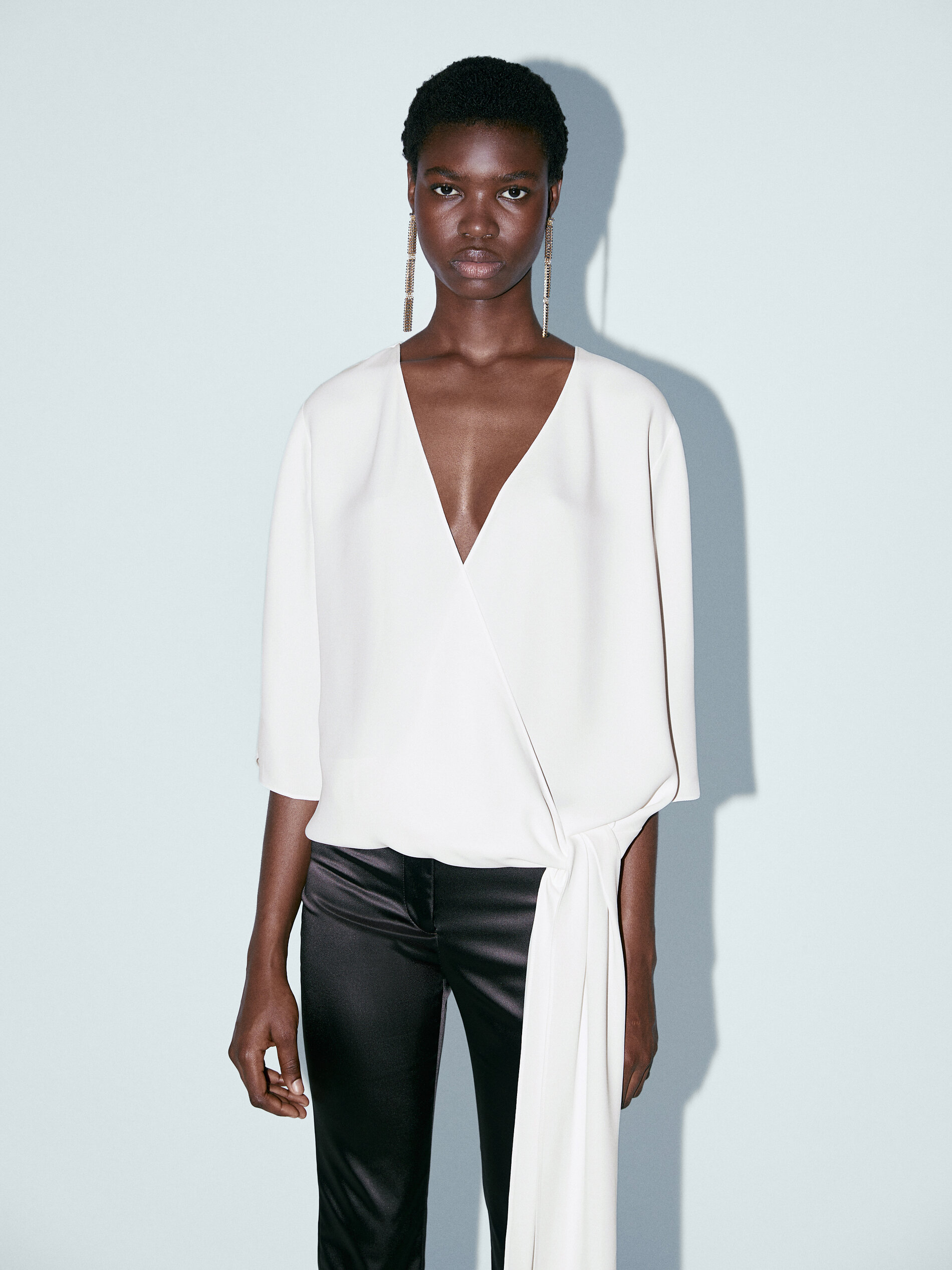 Wrap shirt with tie detail - Massimo 