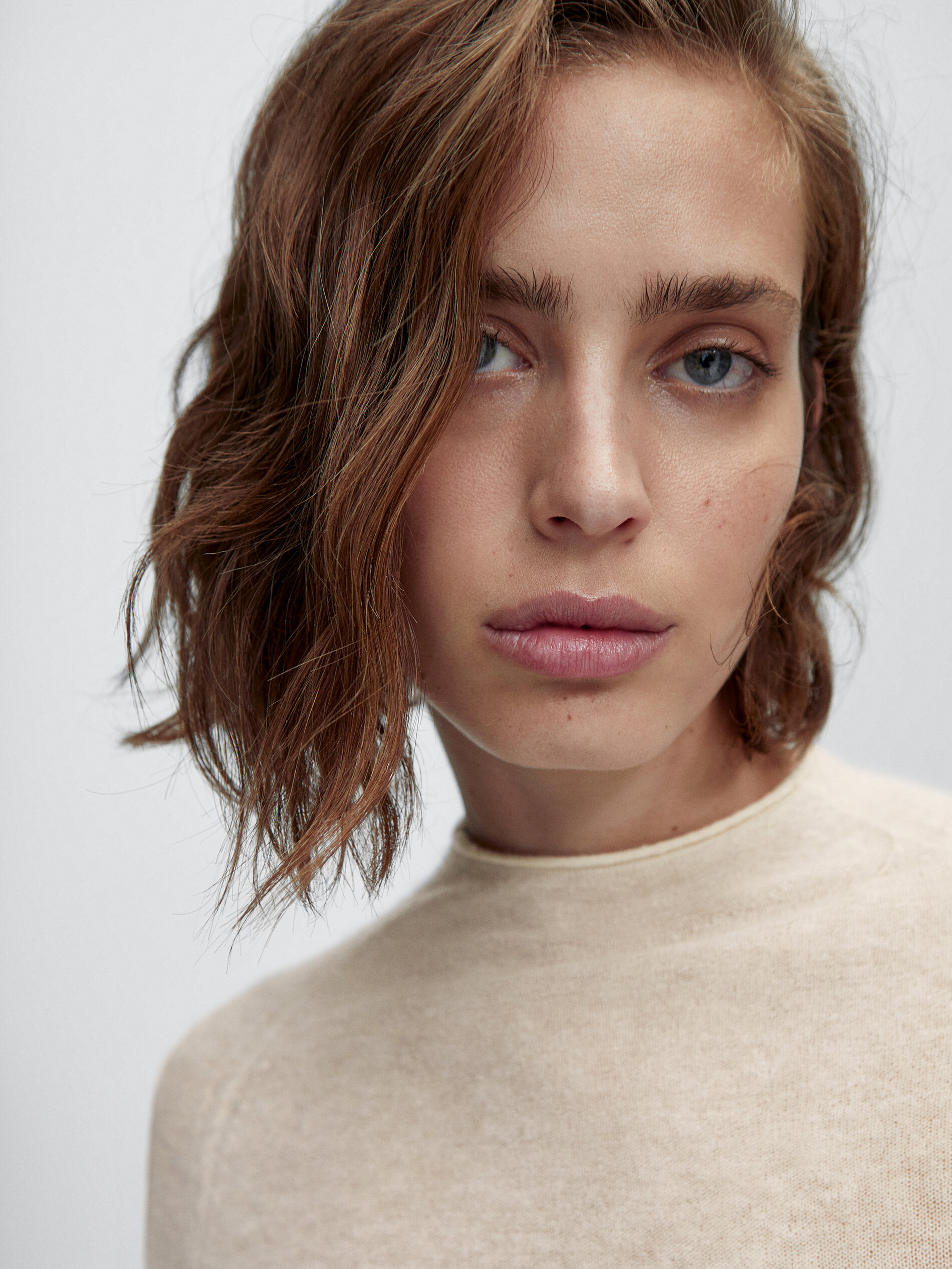 Mock turtleneck wool blend sweater 