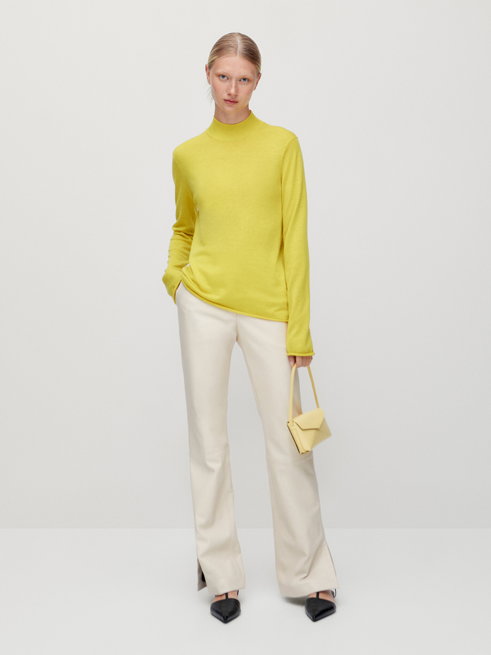Mock turtleneck sweater - Massimo Dutti 