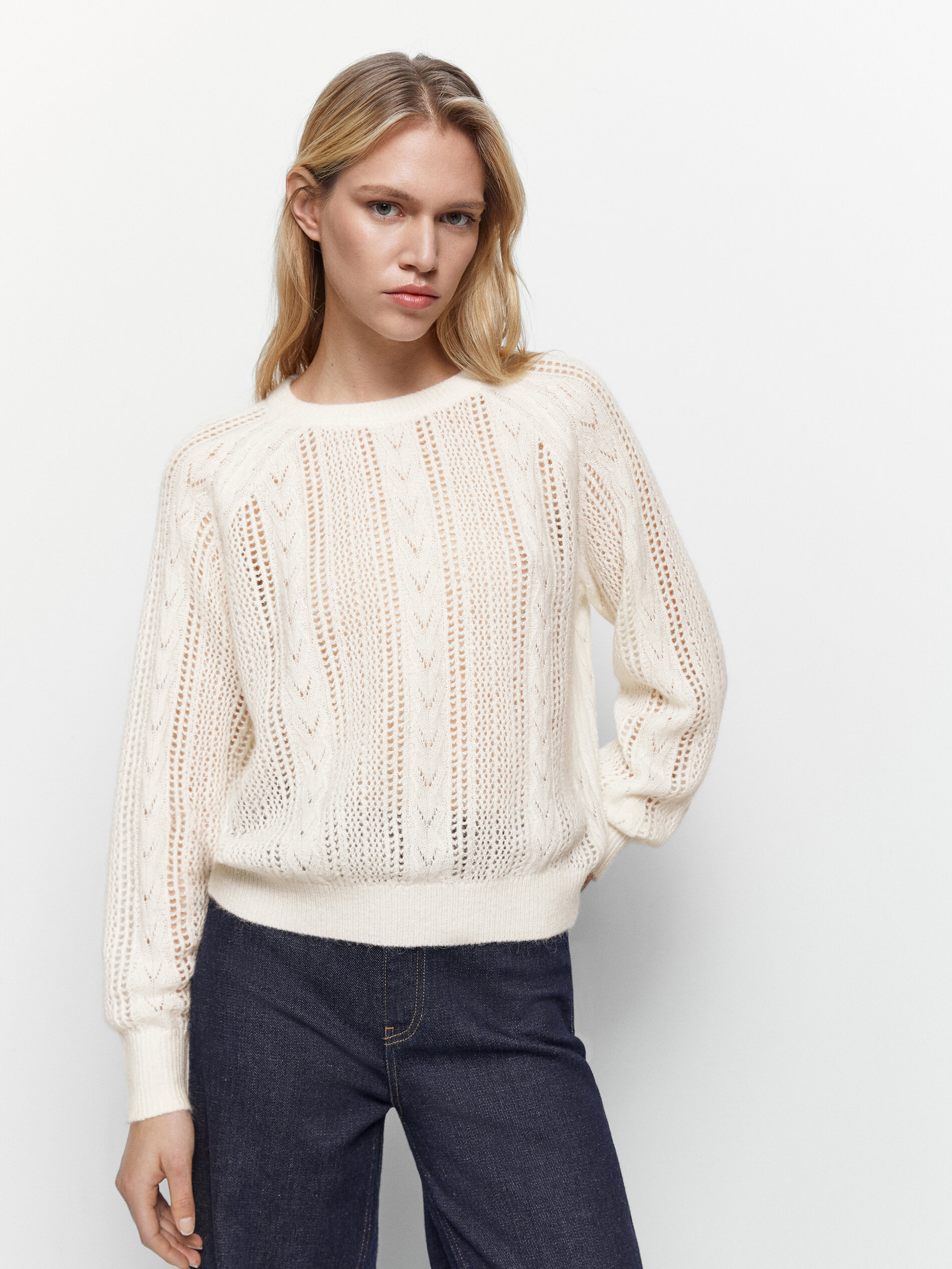 Plaited open knit sweater - Massimo 