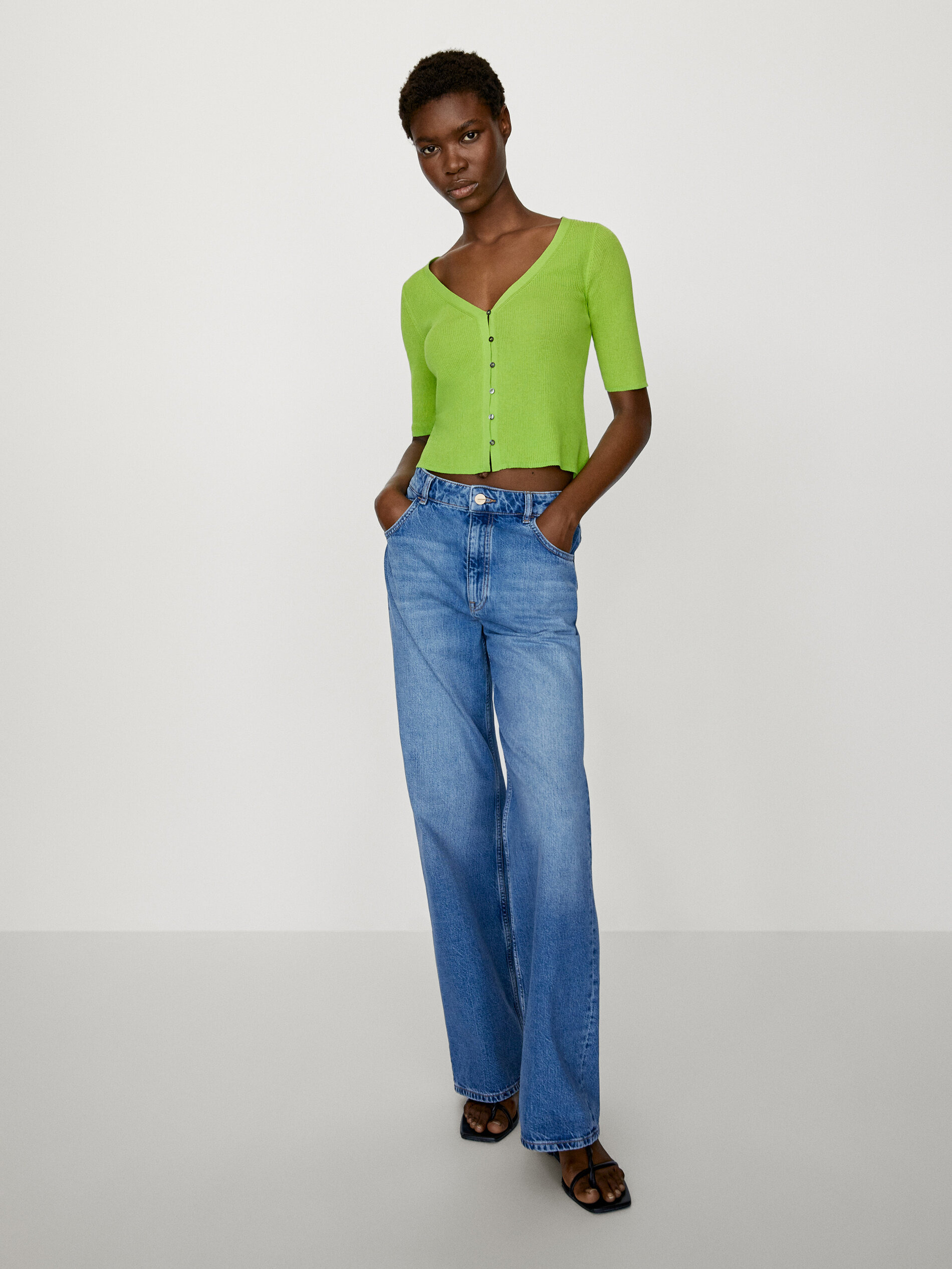 Short sleeve knit cardigan - Massimo 