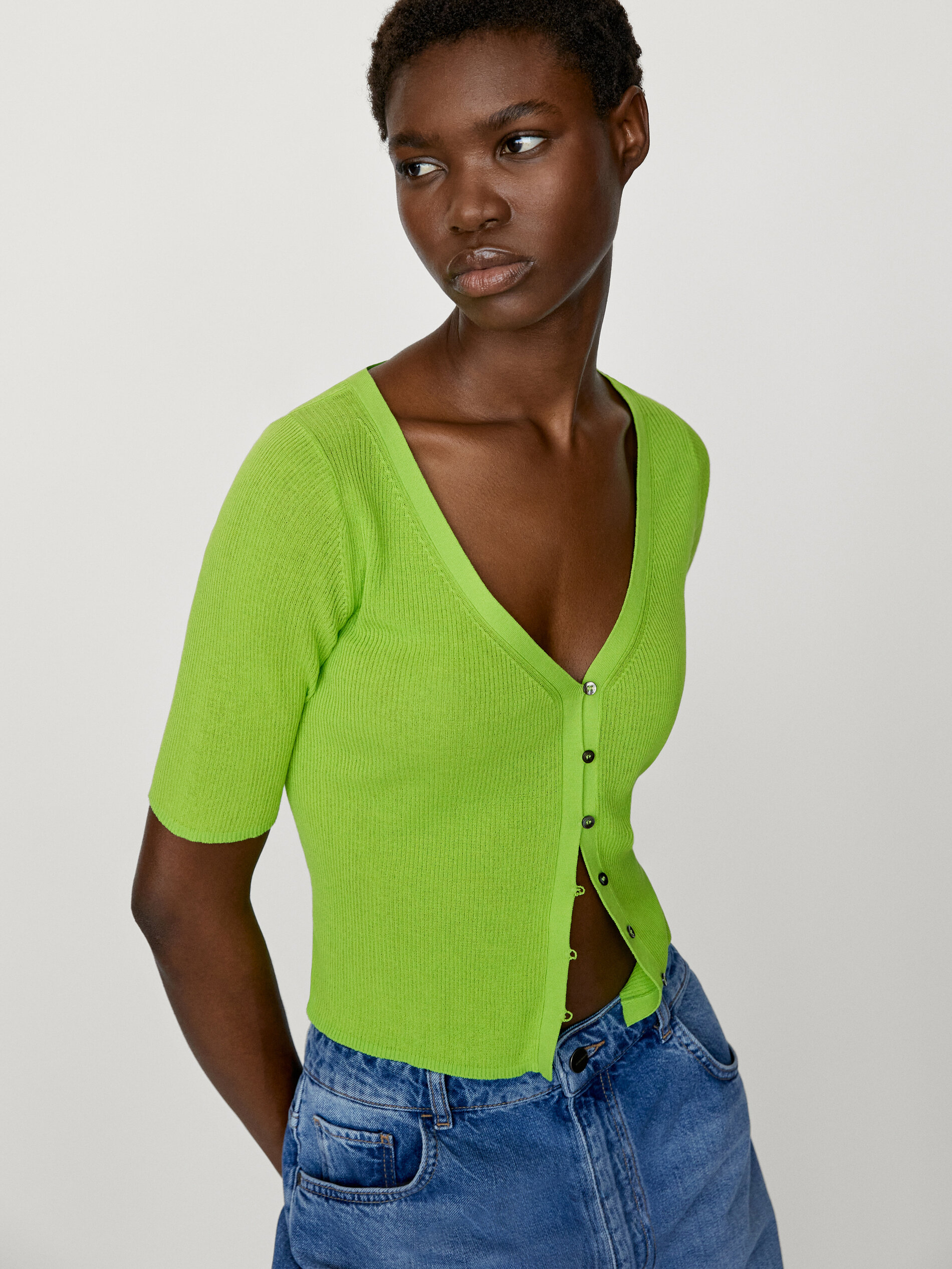 Short sleeve knit cardigan - Massimo 