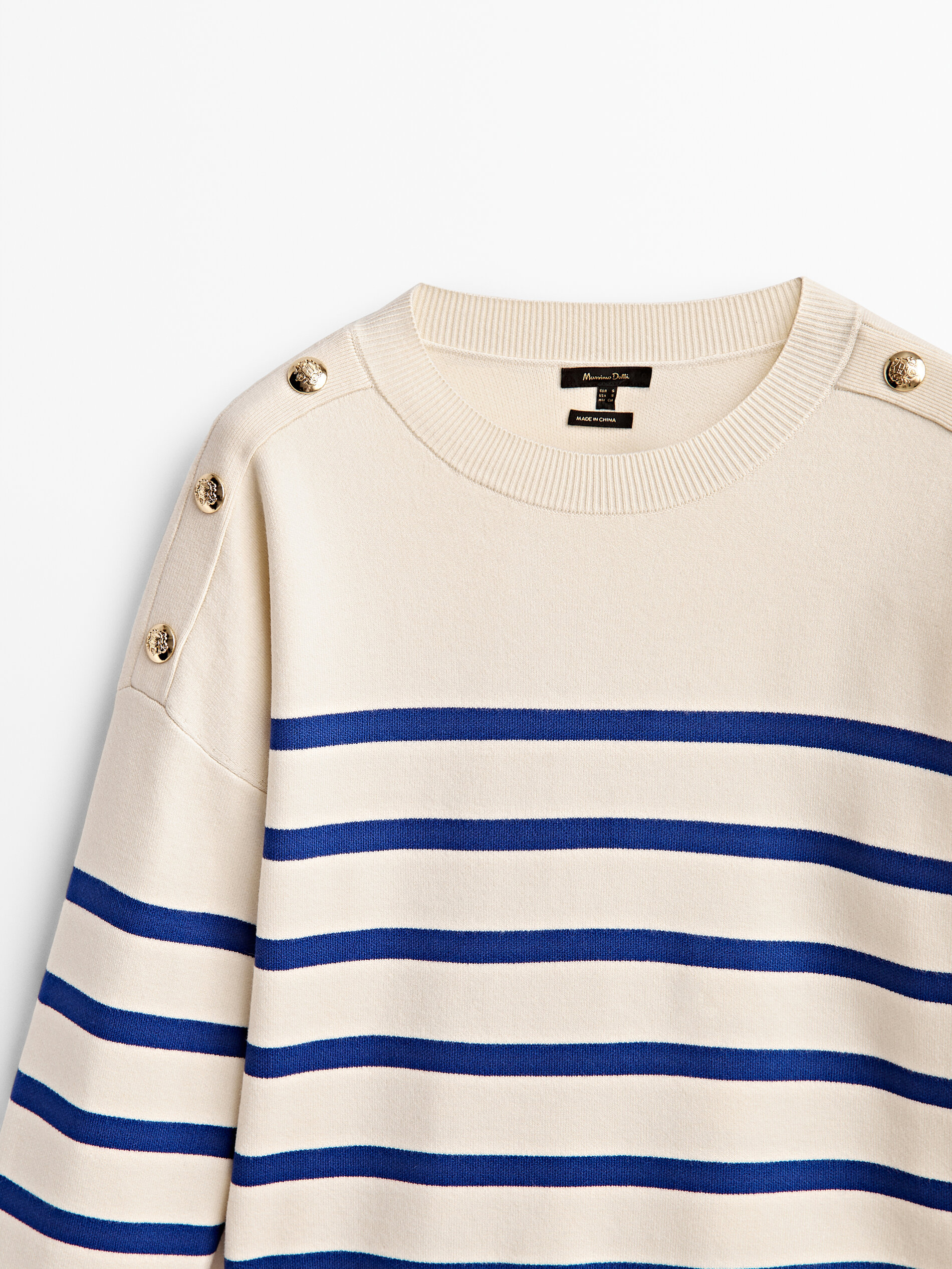 Striped sweater with button details 