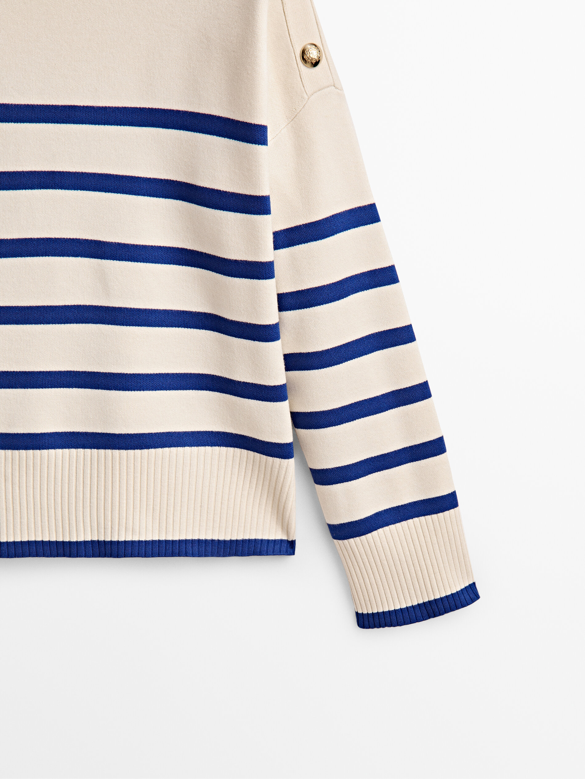 Striped sweater with button details 