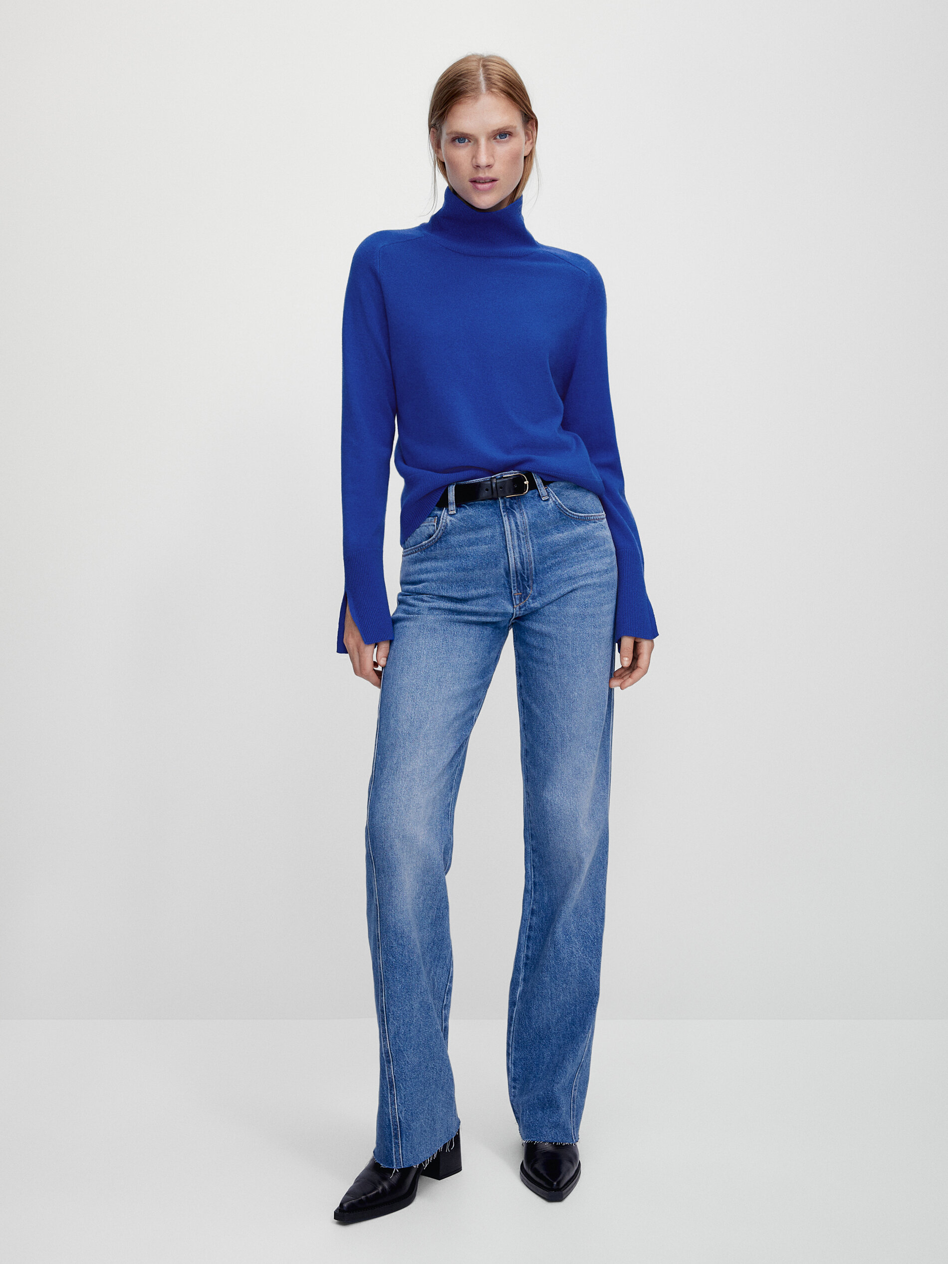 Wool and cashmere high neck sweater 