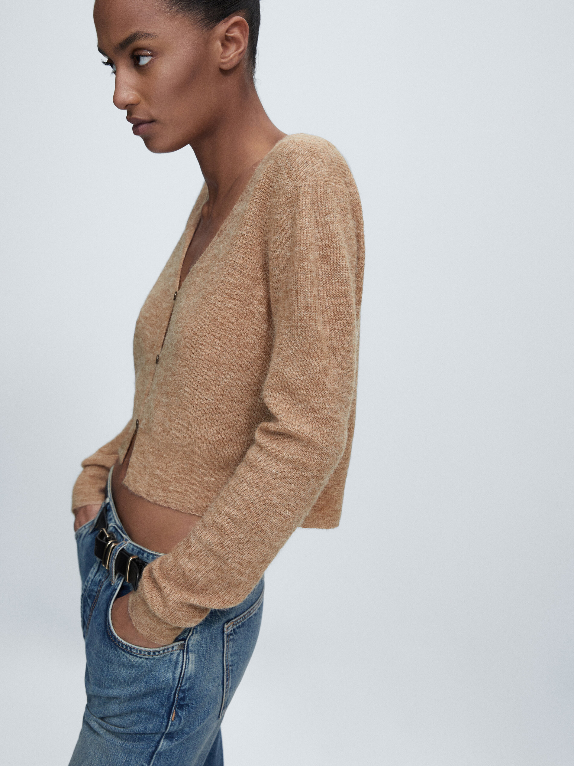 Wool blend knit cardigan - Massimo 