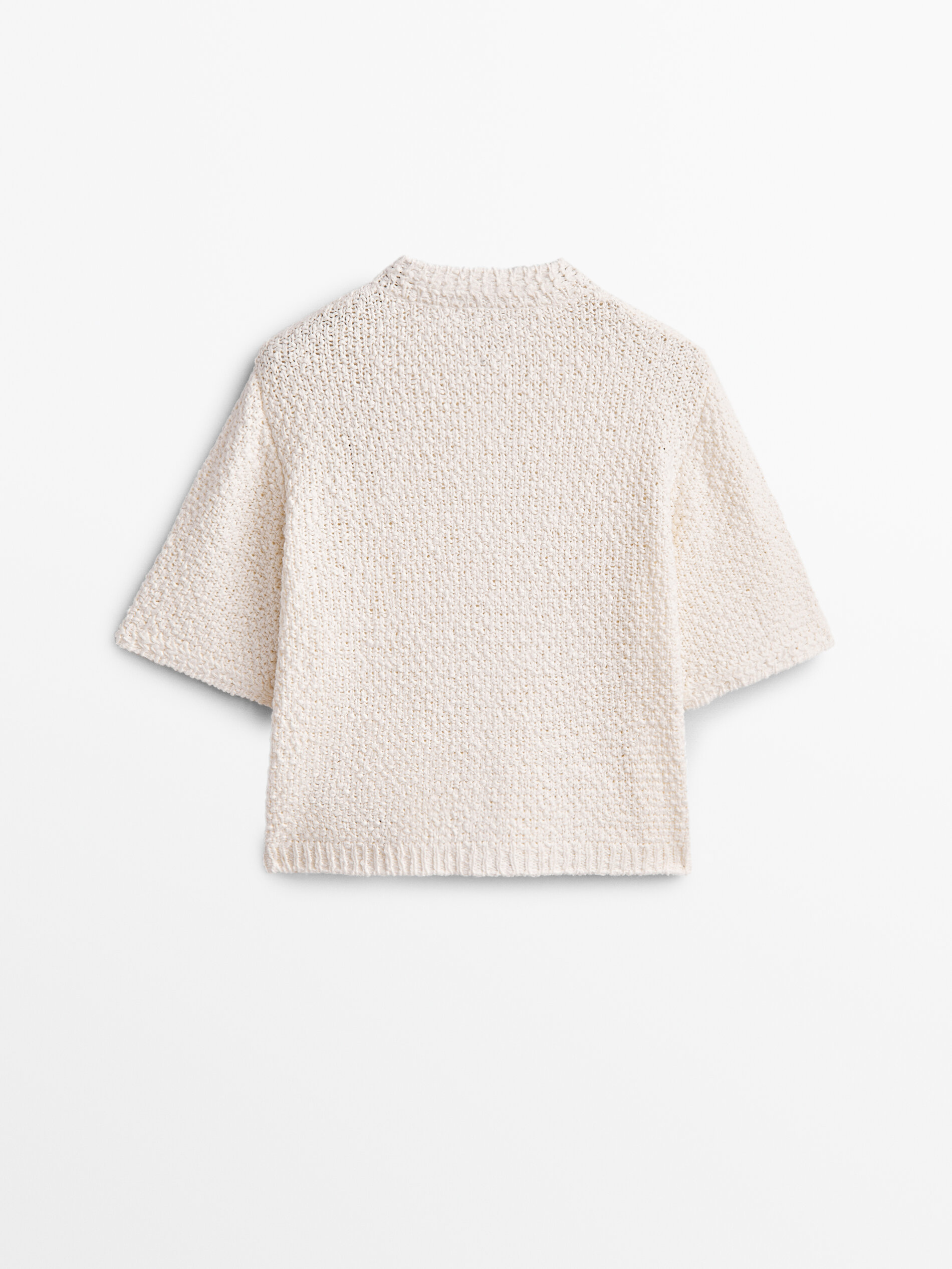 Massimo Dutti - Women - Short Sleeve Knit Cardigan with Pockets - Mustard - 14