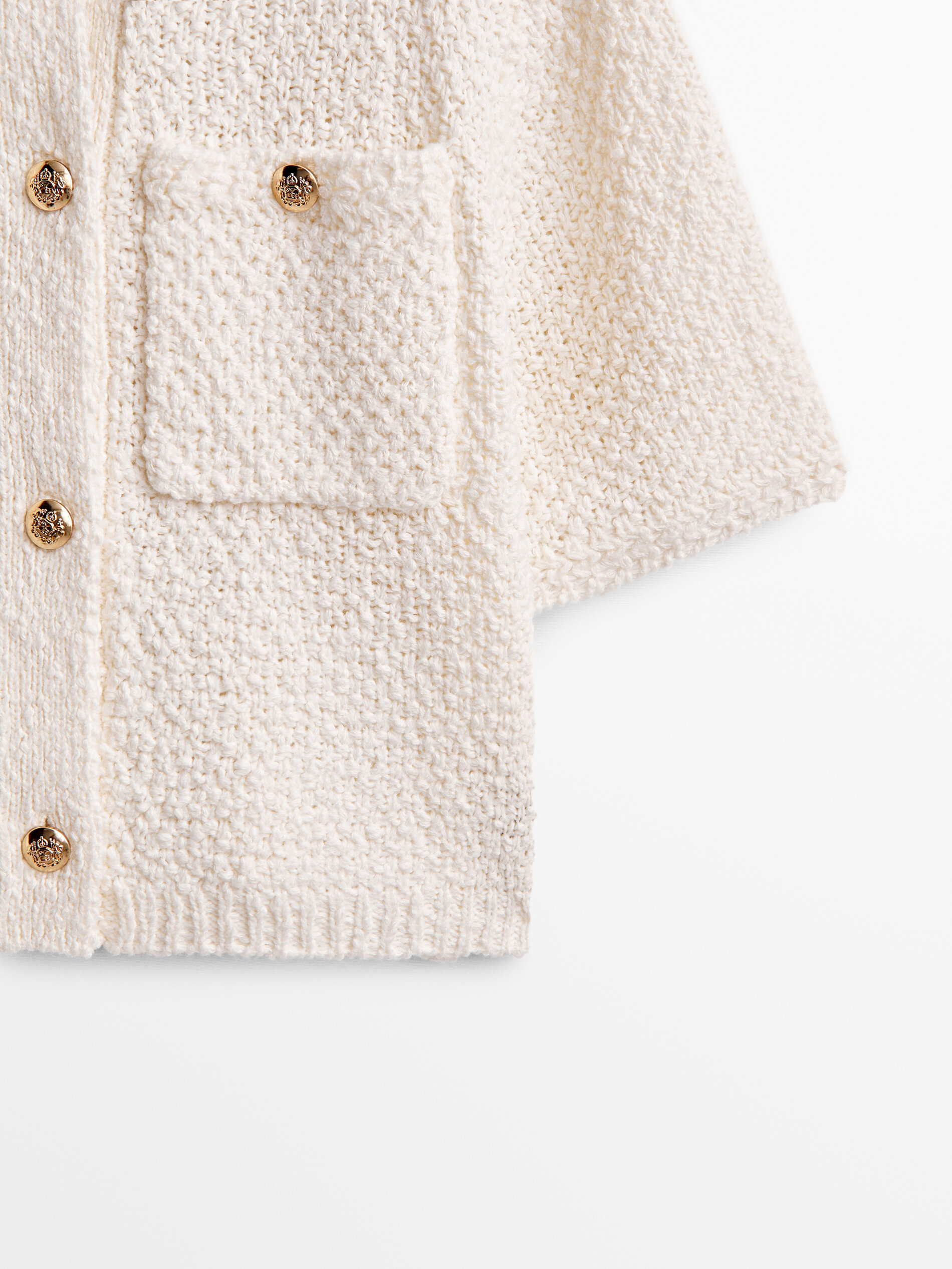 Short sleeve knit cardigan with pockets 